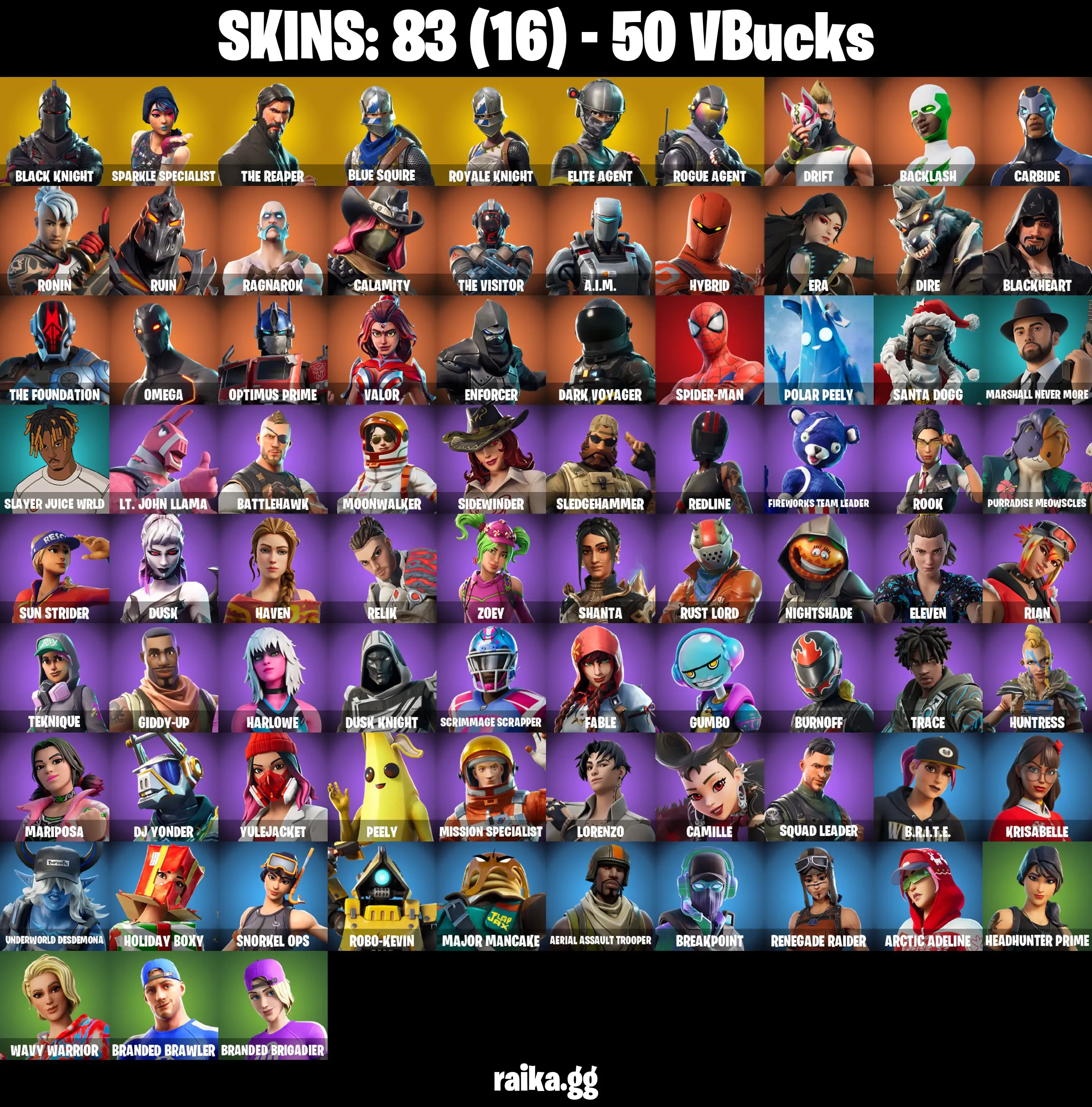 PC 81 skins | Black Knight | Sparkle Specialist | The Reaper | Blue Squire | Royale Knight | Elite Agent | Mako | Take The L