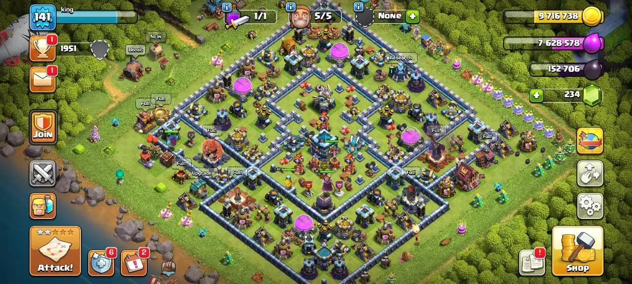 [#812] ALMOST MAX TH 13 | DARK BLUE WALLS | 63-75-40-41-25 HEROES | 500 RENAME | INSTANT DELIVERY
