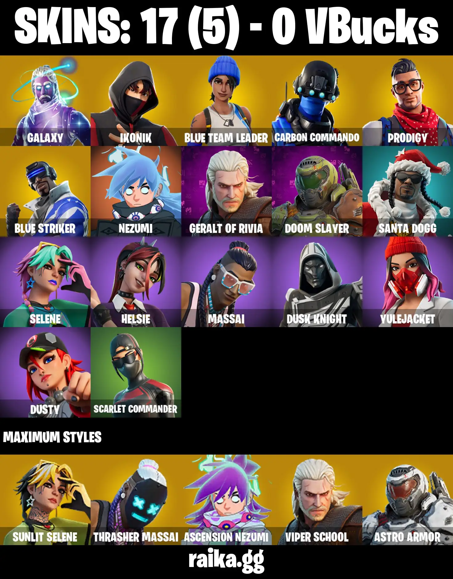[PC/PSN] FA 17 skins | Galaxy | IKONIK | Blue Team Leader | Prodigy | Blue Striker | Carbon Commando | Nezumi | Geralt of Rivia
