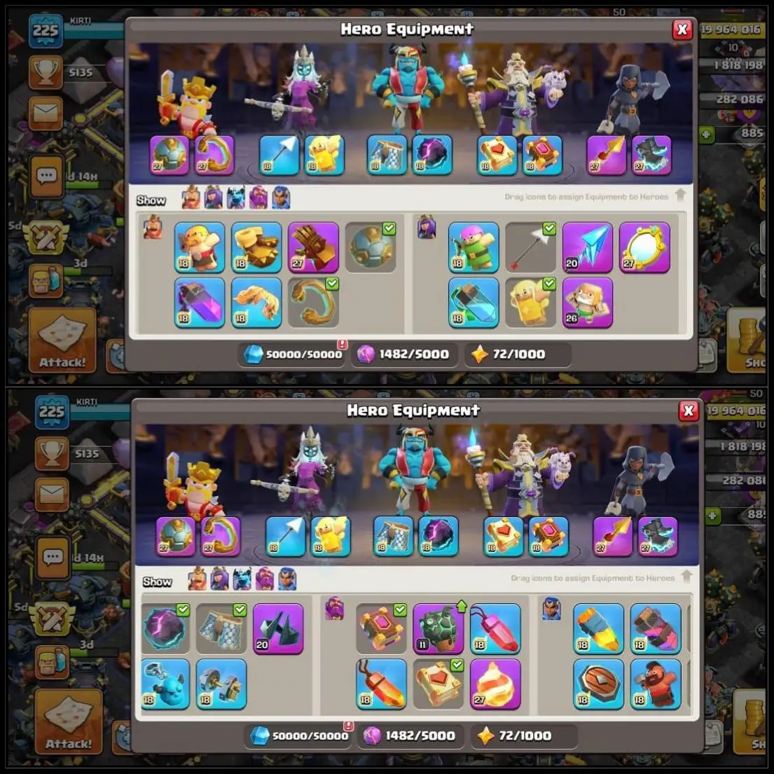 SPARK 💥 TH-17 MAX | 6094 ATB ⭐ | 27 MAX EQUIP 🛡HEROES & PETS MAX 🐾 |MAGIC ITEMS STACKED -CWL MEDALS 🏅 | 13x SKINS 🎭 | 2x SCENERIES 🌄 |  | FAST DELIVERY 🚚