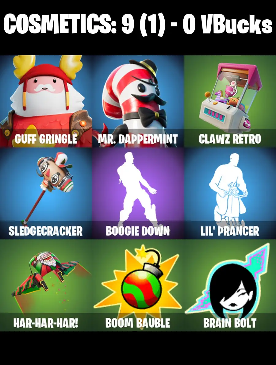 [PC/PSN/XBOX] 2 skins | Guff Gringle | Mr. Dappermint | Clawz Retro | Sledgecracker | Boogie Down | Lil' Prancer | Har-Har-Har! | 0 VB