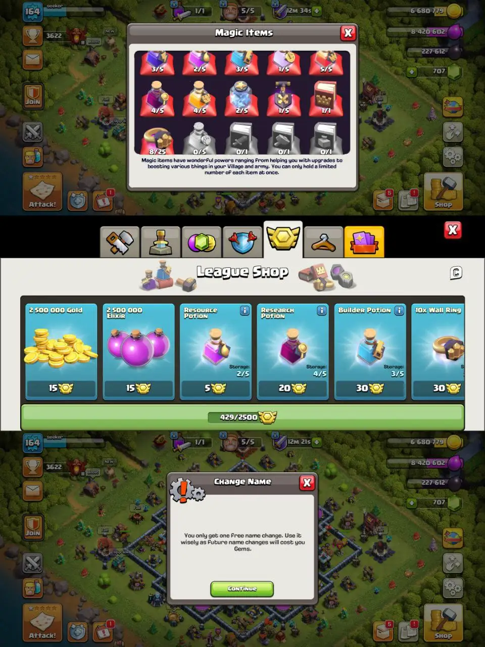 [#758] ALMOST MAX TH 13 | 65-74-50-50-19 HEROES | ALL WALLS MAXED | SOME MAGIC ITEMS | 429 CWL MEDALS | FREE RENAME | BEST EQUIPMENT | INSTANT DELIVERY