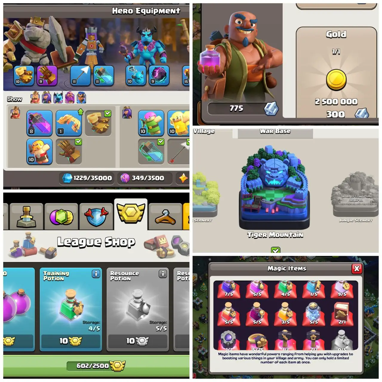 🎮 MAXED OUT TH13 | RARE TIGER MOUNTAIN SCENERY 🐯 | 602 CWL MEDALS | LOADED MAGIC ITEMS 🎯 | FAST DELIVERY 🚀