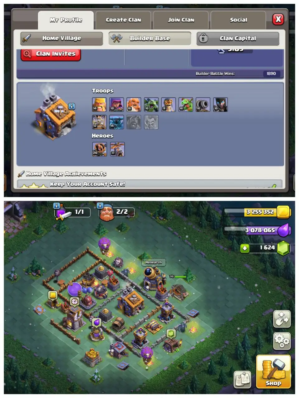 💥 TH13 SEMI MAX | Titan League Badge 🛡 | Blacksmith Ready 🔓 | 1000+ Rename Cards | Heroes 65/54/40/5 | BH-9 | Fast Delivery 🚚