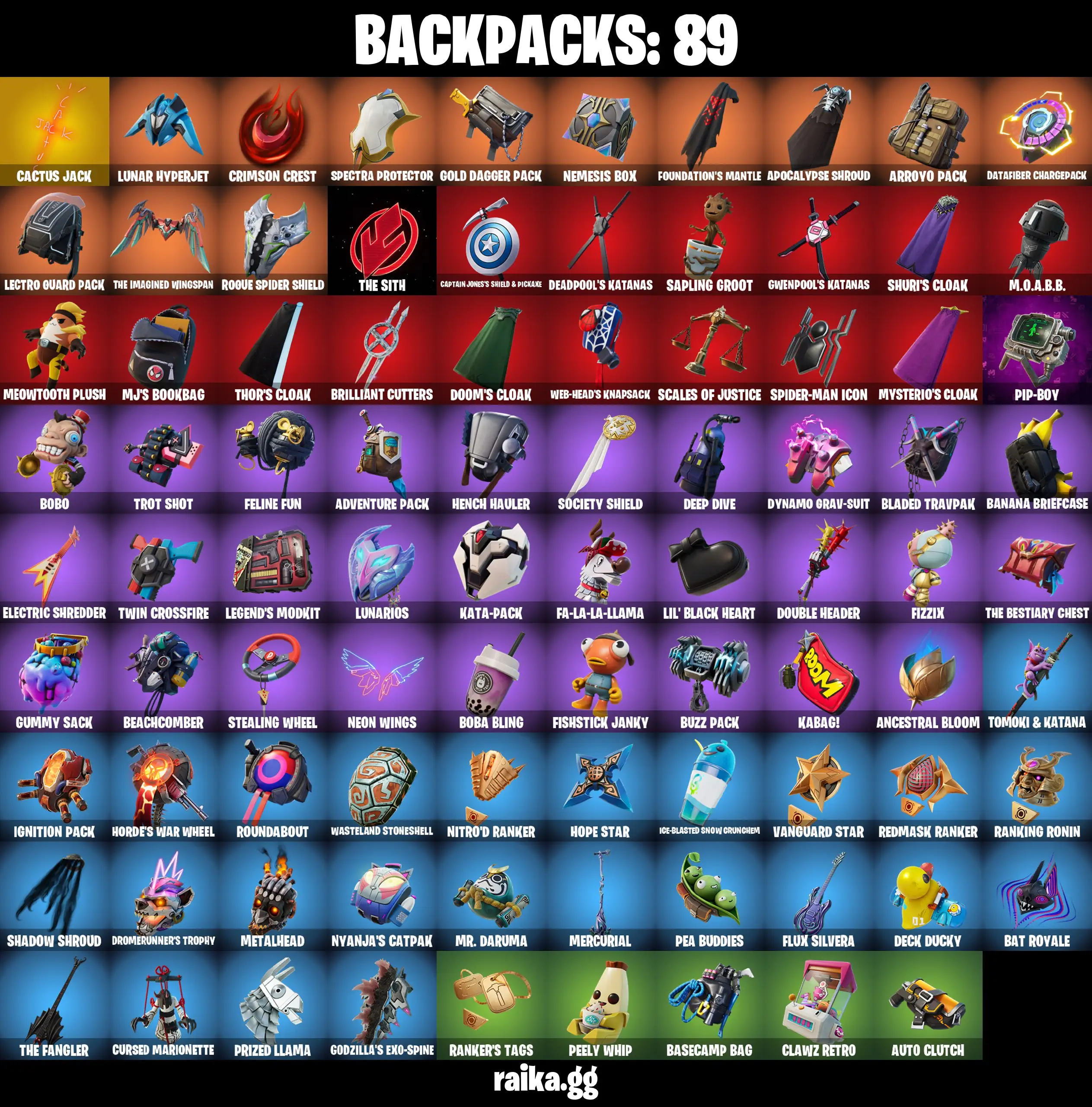 [PC/PSN/XBOX] Full 53 skins | Travis Scott | Rogue Spider Knight | Gold Brutus | Gold Midas | The Imagined | Ronin | Gear Specialist Maya 700 VB