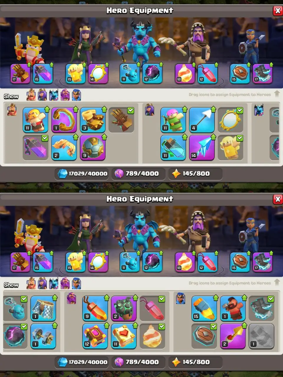 [#754] SEMI-MAX TH 15 | 67-67-50-40-20 HEROES | STACKED MAGIC ITEMS | 1233 CWL MEDALS | FREE RENAME | BEST EQUIPMENT | INSTANT DELIVERY