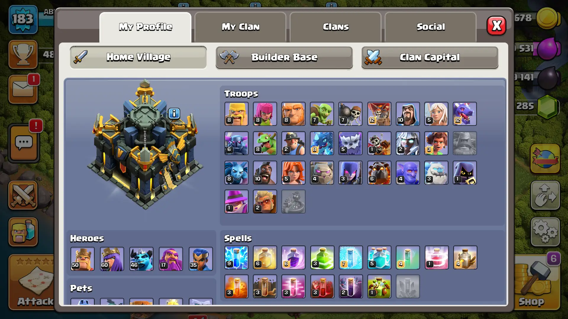 🔥 TH17 | Level 182 | 4918 Trophies | BH10 – 3668 Cups