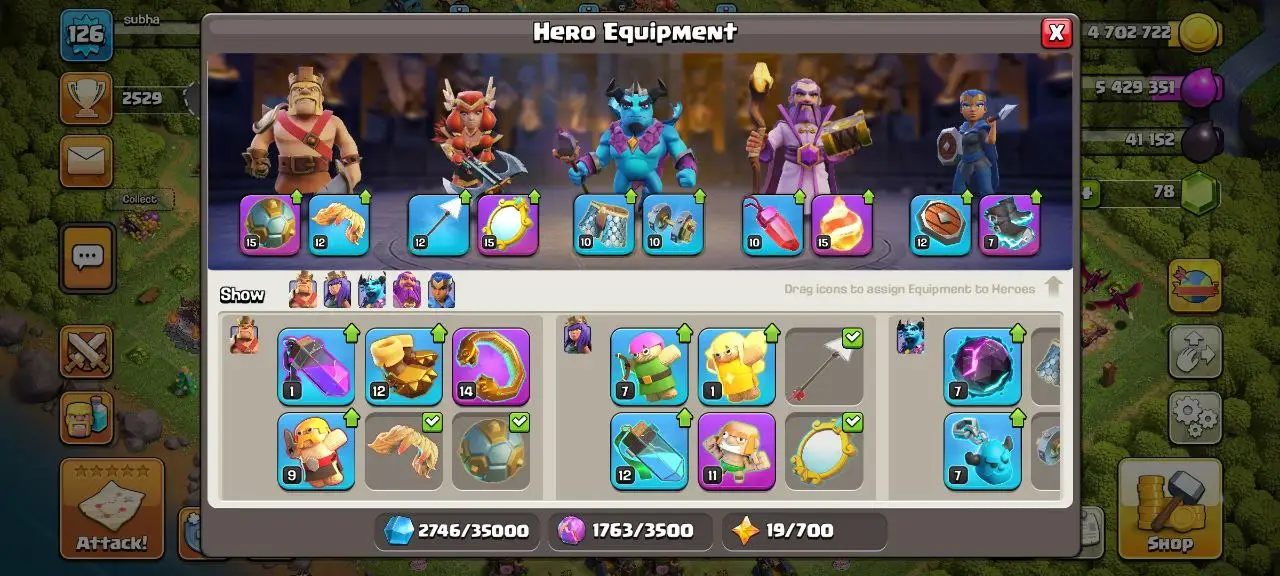 [#1320] SEMI-MAX TH 13 | 51-50-36-26-15 HEROES | FREE RENAME | BEST EQUIPMENT | INSTANT DELIVERY