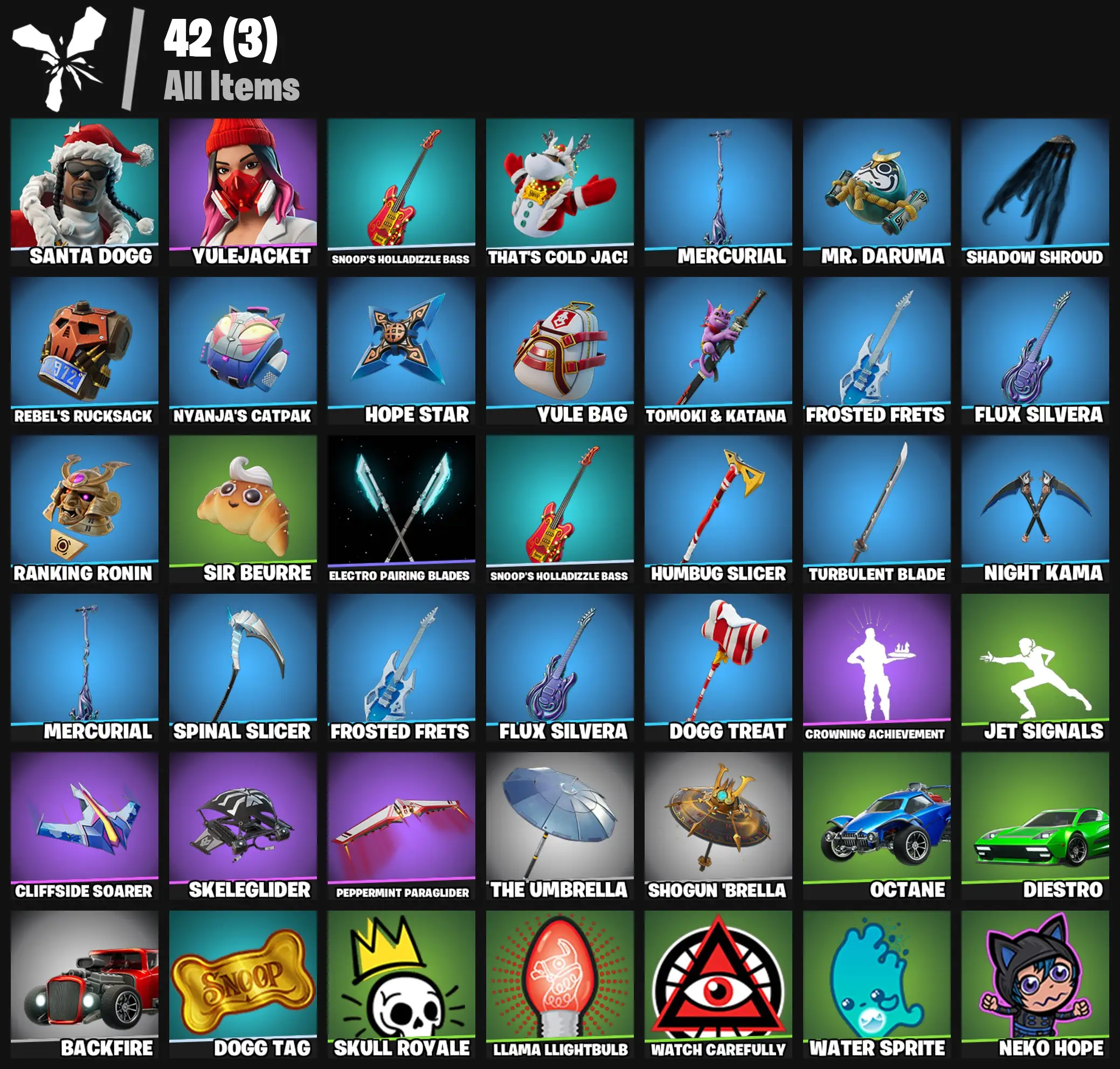 [PC/PSN/XBOX] 2 skins | Santa Dogg | Yulejacket | Snoop's Holladizzle Bass | That's Cold Jac! | Mercurial | Mr. Daruma | Shadow Shroud | 100 VB