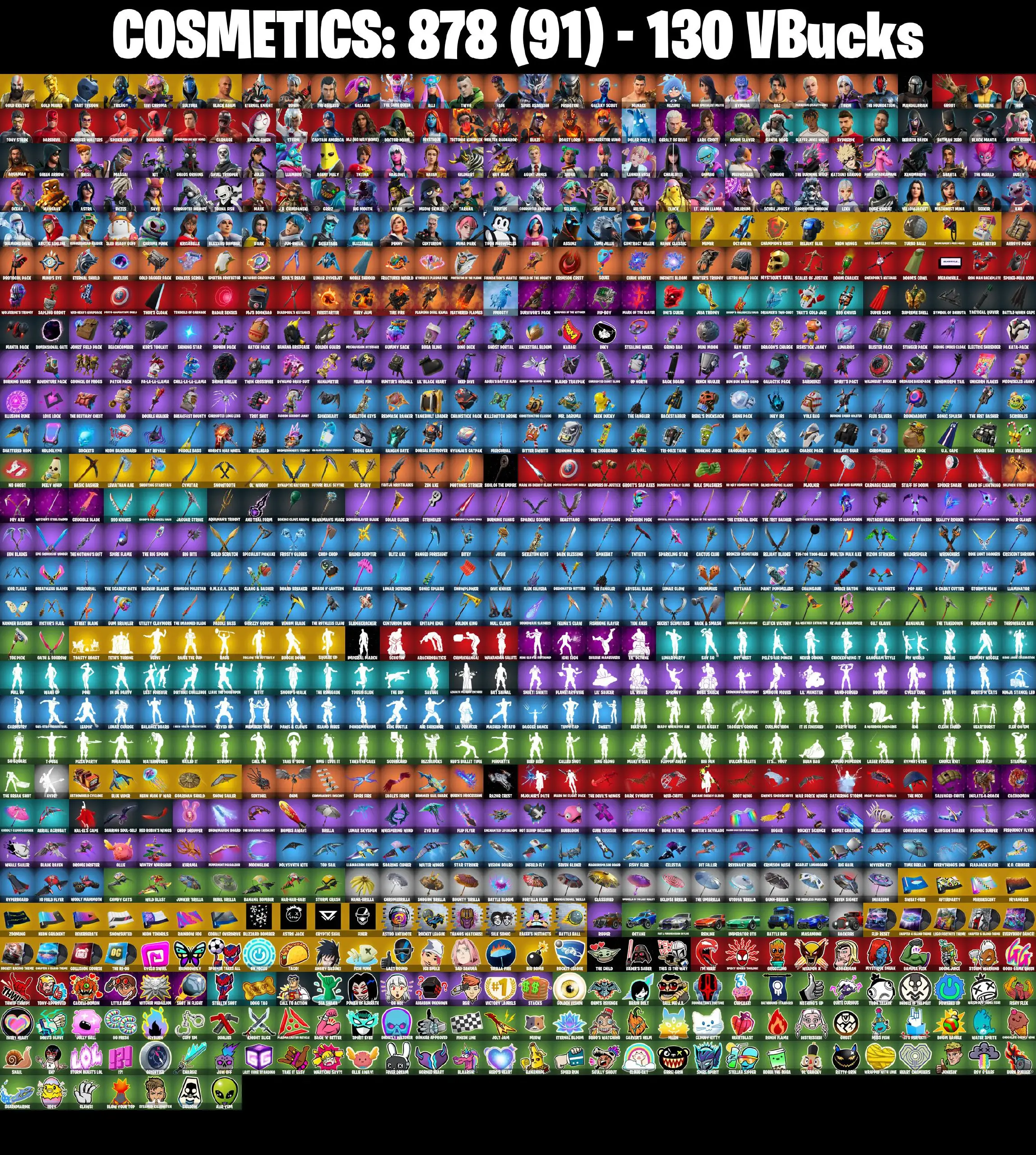 [PC/PSN/XBOX] 140 skins | Gold Kratos | Gold Midas | Tart Tycoon | Trilogy | Vivi Chroma | Sultura | Black Adam | Mimir | Octane RL | Champion's Crest