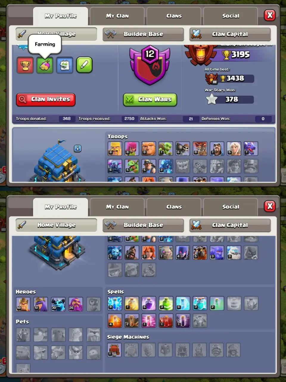 [#760] SEMI-MAX TH 12 | 50-51-30-26 HEROES | 500 RENAME | 396 CWL MEDALS | SOME MAGIC ITEMS | BEST EQUIPMENT | INSTANT DELIVERY