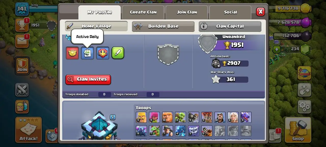[#812] ALMOST MAX TH 13 | DARK BLUE WALLS | 63-75-40-41-25 HEROES | 500 RENAME | INSTANT DELIVERY