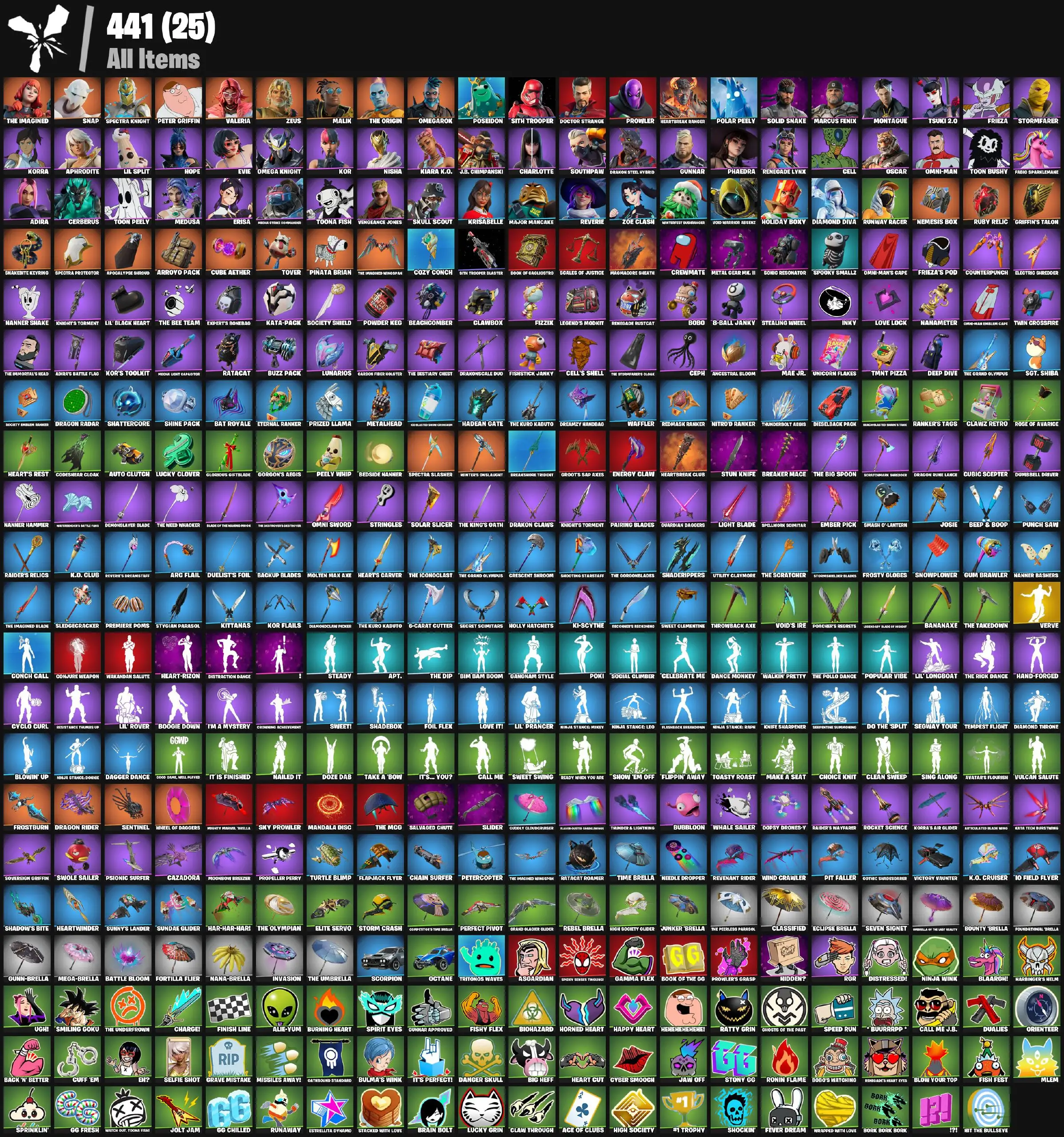 [PC/XBOX] 60 skins | Beach-Blasted Shark's Tank | Clawz Retro | Shooting Starstaff | Boogie Down | Verve | Toasty Roast | Zeus | Valeria | Snap 