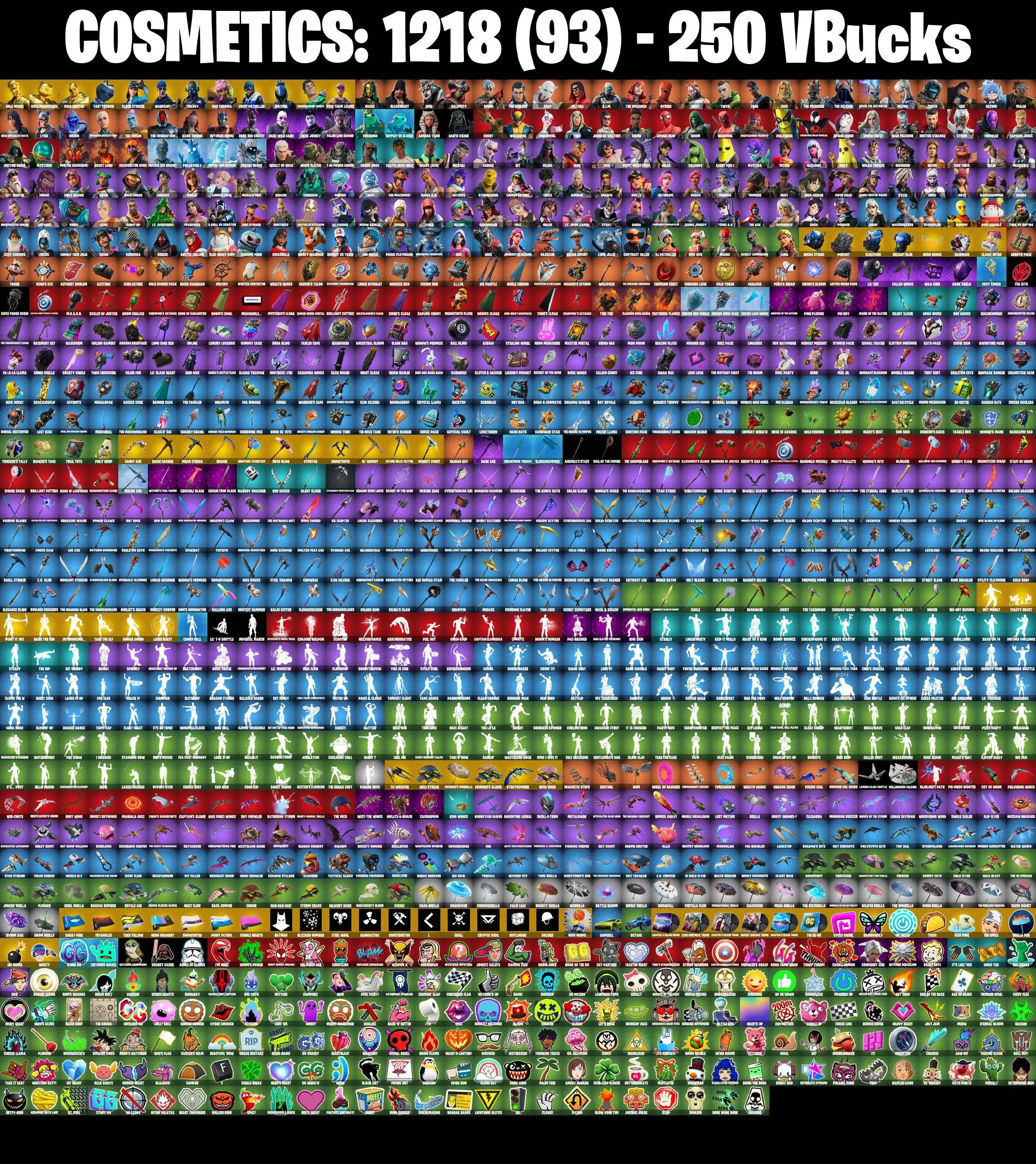 [PC/PSN/XBOX] 202 skins | OG STW | Gold Midas | Gold Meowscles | Gold Brutus | Tart Tycoon | Cloud Striker | Trilogy | Vivi Chroma | Point Patroller | Sultura