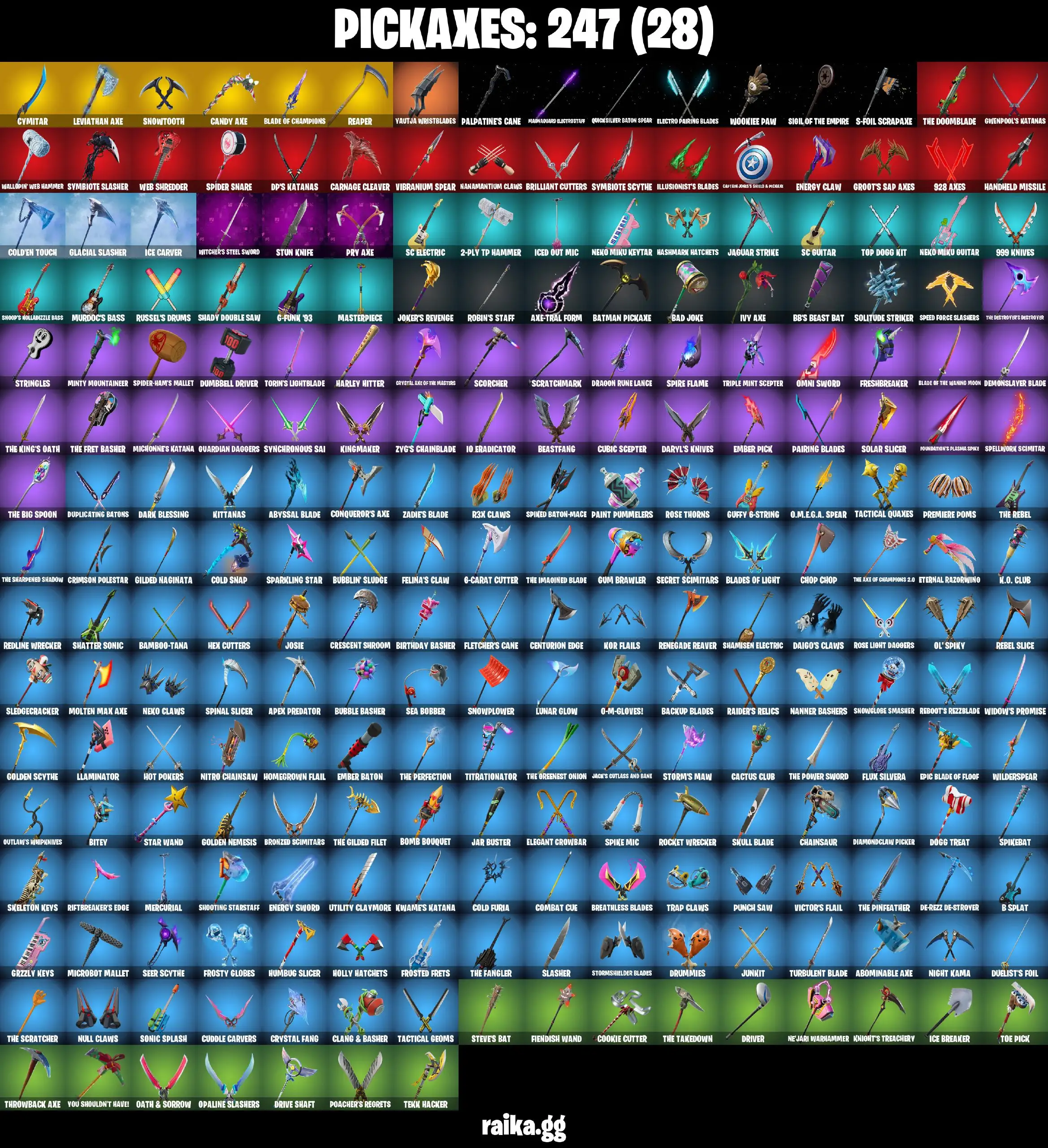 [PC/PSN/XBOX] 293 skins | Polo Prodigy | Leviathan Axe | Renegade Raider | Fixer | Fashion Banshee | Vivi Chroma | Sultura | Pitch Patroller