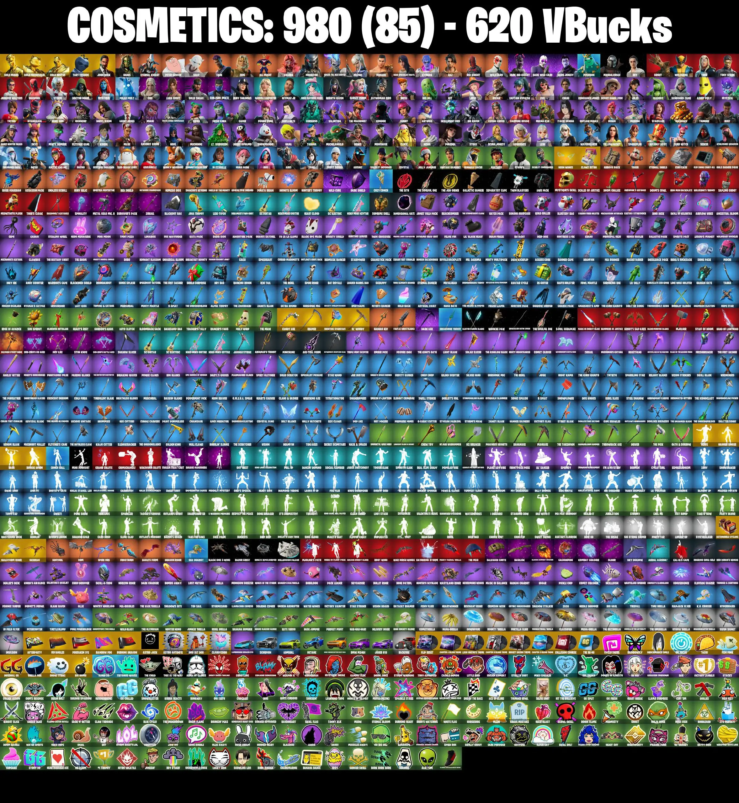 [PC/PSN/XBOX] 152 skins | Gold Midas | Gold Meowscles | Gold Brutus | Tart Tycoon | John Wick | Neon Wings | Clawz Retro | Candy Axe | Reaper (PARENTAL CONTROL)