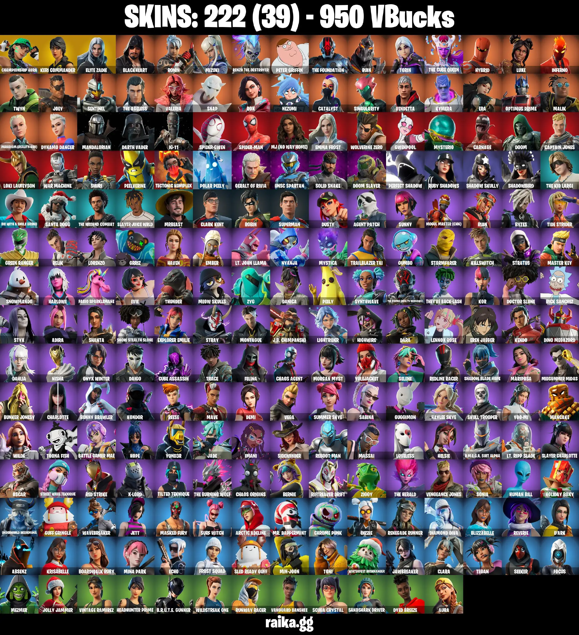 [PC/PSN] Full 222 skins | Championship Aura | Joey | The Ageless | Ronin | Rox | Kymera | Optimus Prime | Luxe | Paradigm (Reality-659) 450 VB