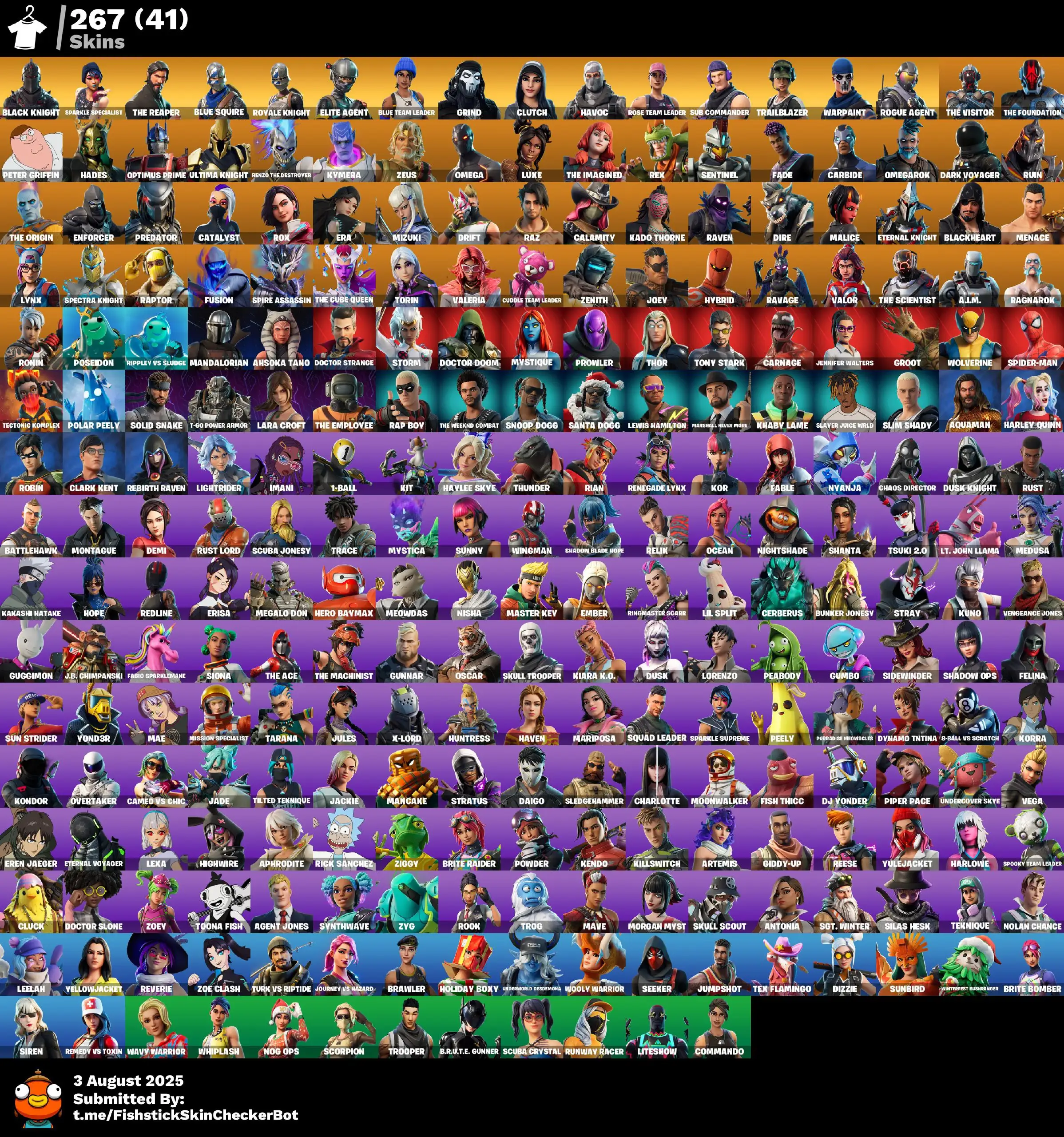 267 Skins | OG STW | Black Knight | Sparkle Specialist | The Reaper | Blue Squire | Royale Knight | Elite Agent | B 