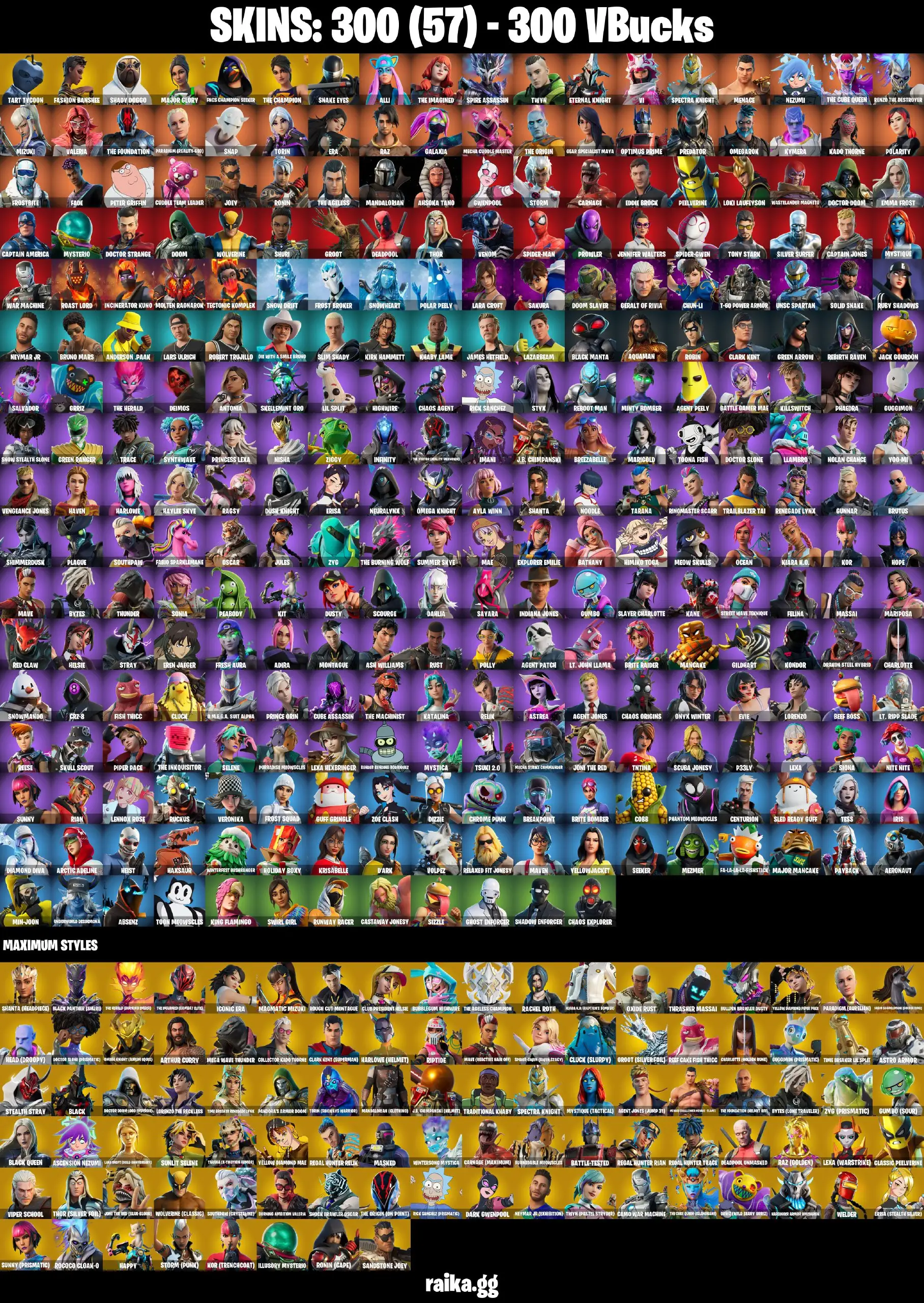 [PC/PSN] FA 300 skins | FNCS Champion Seeker | The Champion | Katalina | Major Glory | Eddie Brock | Chun-Li | Valeria | Torin | 2500 VB