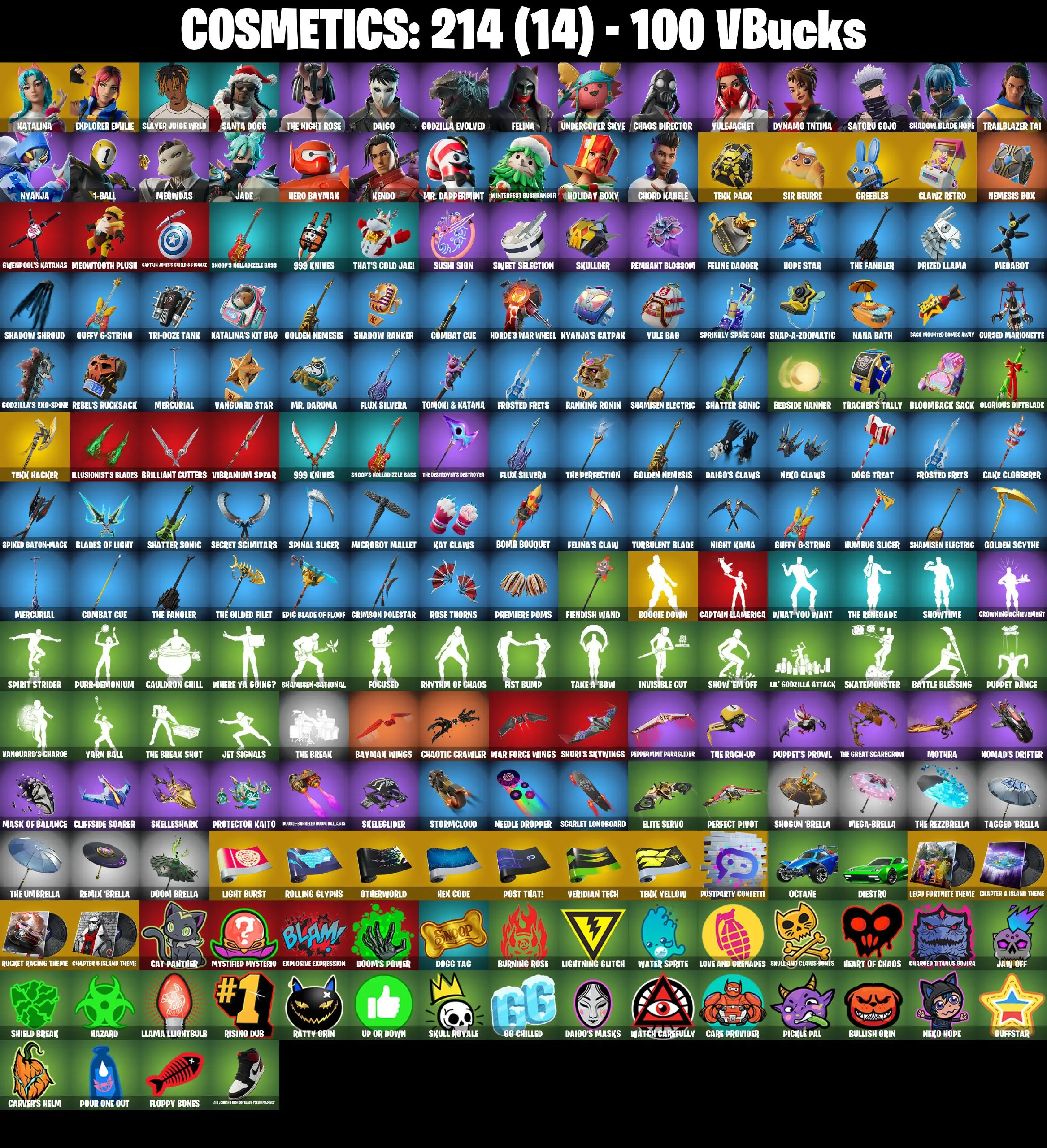 [PC/PSN/XBOX] 25 Skins | Katalina | The Night Rose | Undercover Skye | Hero Baymax | Slayer Juice WRLD | Explorer Emilie | Kendo