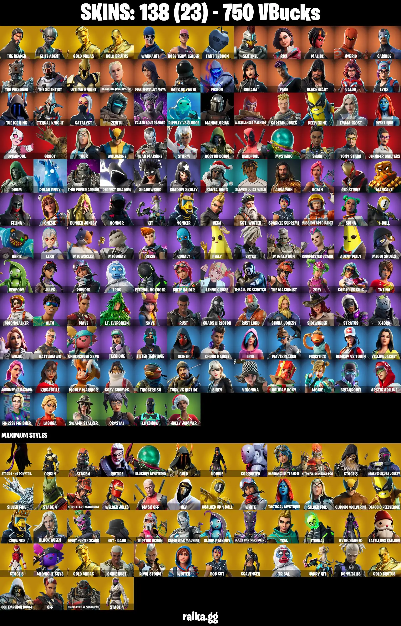 [PC/PSN] FA 138 skins | The Reaper | Merry Mint Axe | OG STW | Elite Agent | Take The L | Gold Midas | Gold Brutus | Paradigm (Reality-659)