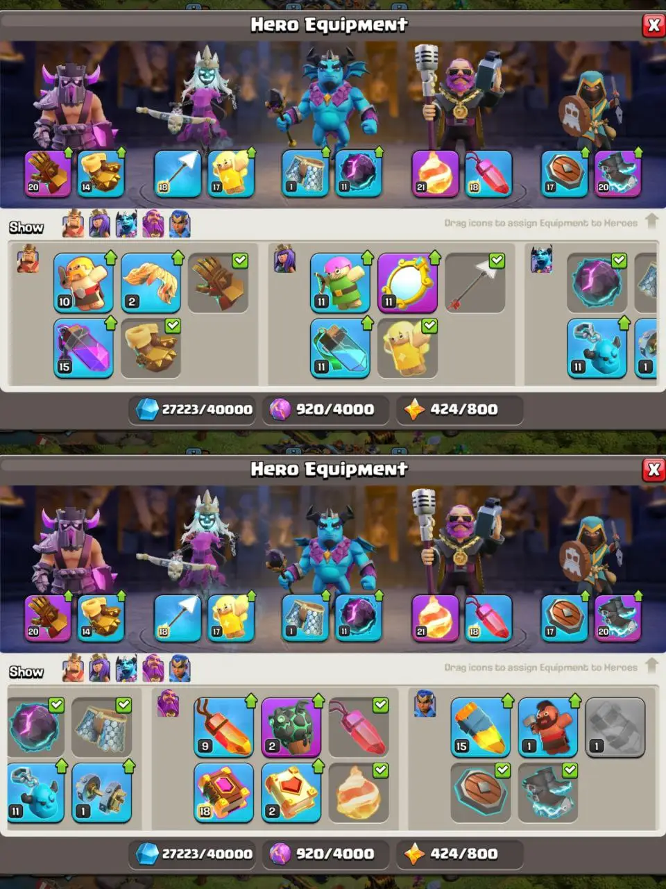 [#797] ALMOST MAX TH 14 | 73-76-40-53-23 HEROES | SOME MAGIC ITEMS | 500 RENAME | BEST EQUIPMENT | 7 TOTAL HEROES SKIN | INSTANT DELIVERY