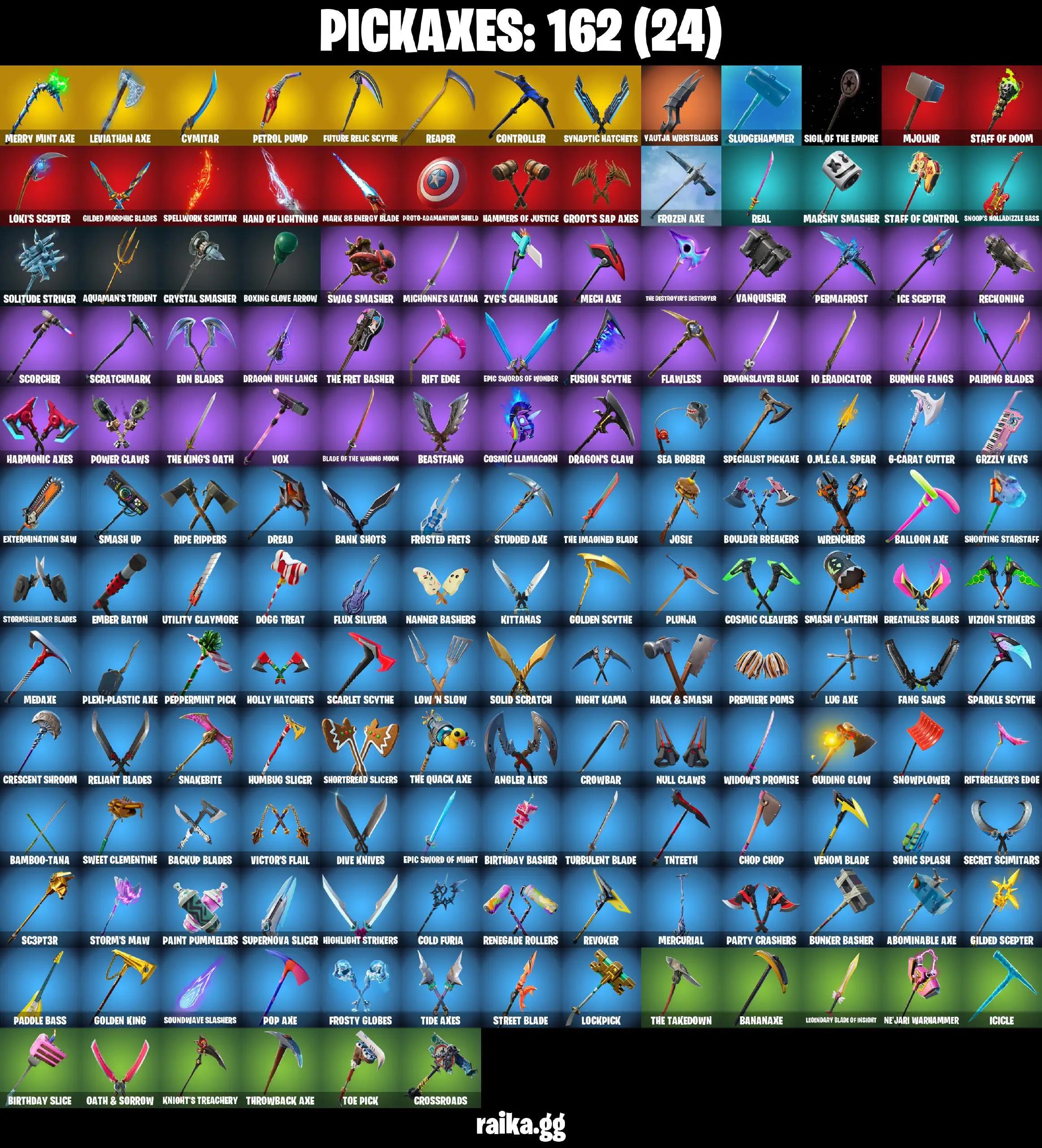 [PC/XBOX] 141 skins | Merry Mint Axe | Leviathan Axe | Gold Brutus | Gold Midas | Fixer | Subzero Cryptic | Lina Scorch | Vivi Chroma