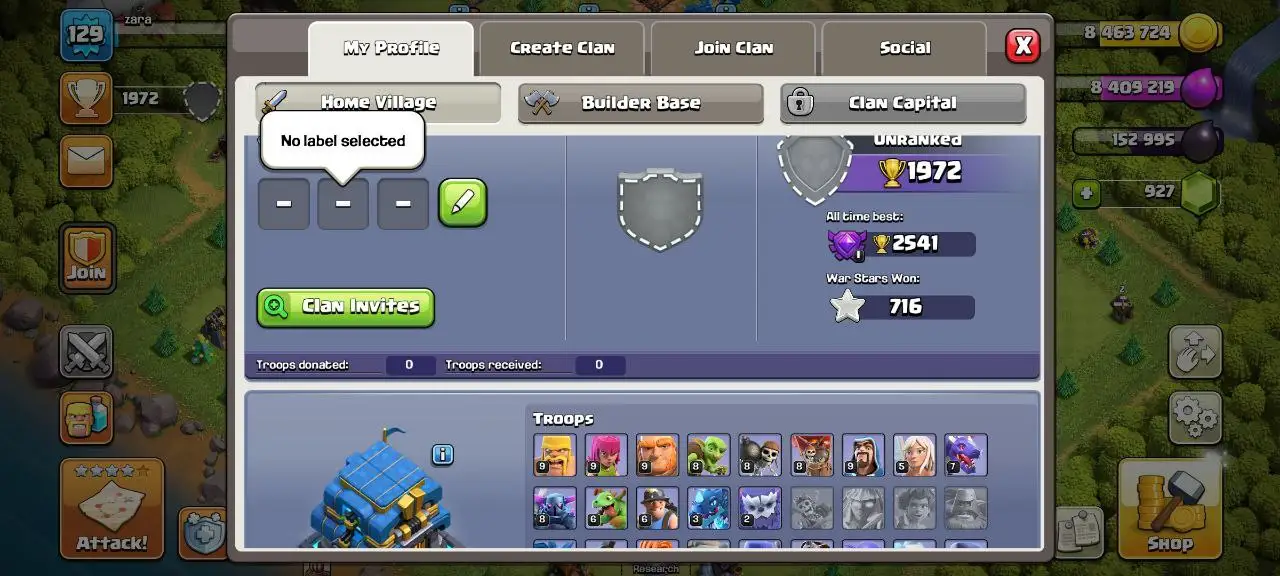 [#844] SEMI-MAX TH 12 | 46-57-32-32 HEROES | 870 CWL MEDALS | SOME MAGIC ITEMS | 1000 RENAME | INSTANT DELIVERY