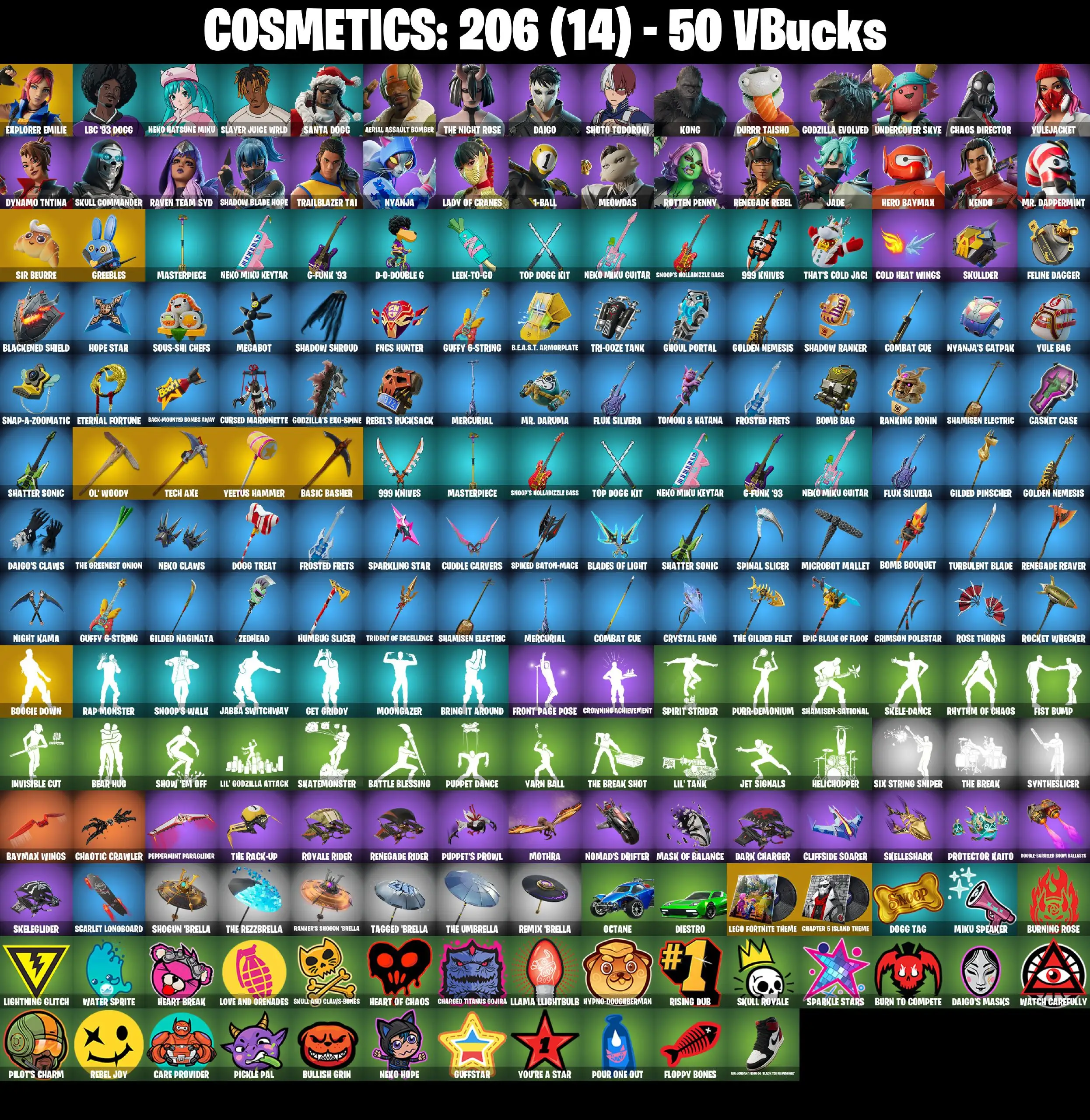 [PC/PSN/XBOX] 30 Skins | Meowdas | Shoto Todoroki | Jade | LBC '93 Dogg | Rotten Penny | Yulejacket | Lady of Cranes | Kendo | Daigo