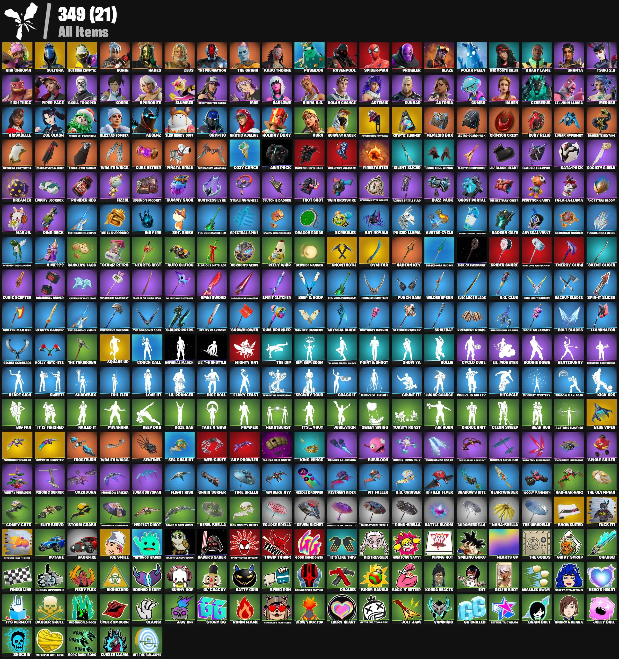 [PC/PSN/XBOX] 49 skins | Vivi Chroma | Sultura | Subzero Cryptic | Cryptic Sling-kit | Mountaineer's Must-Haves | Clawz Retro | Snowtooth | Cymitar | Square Up 