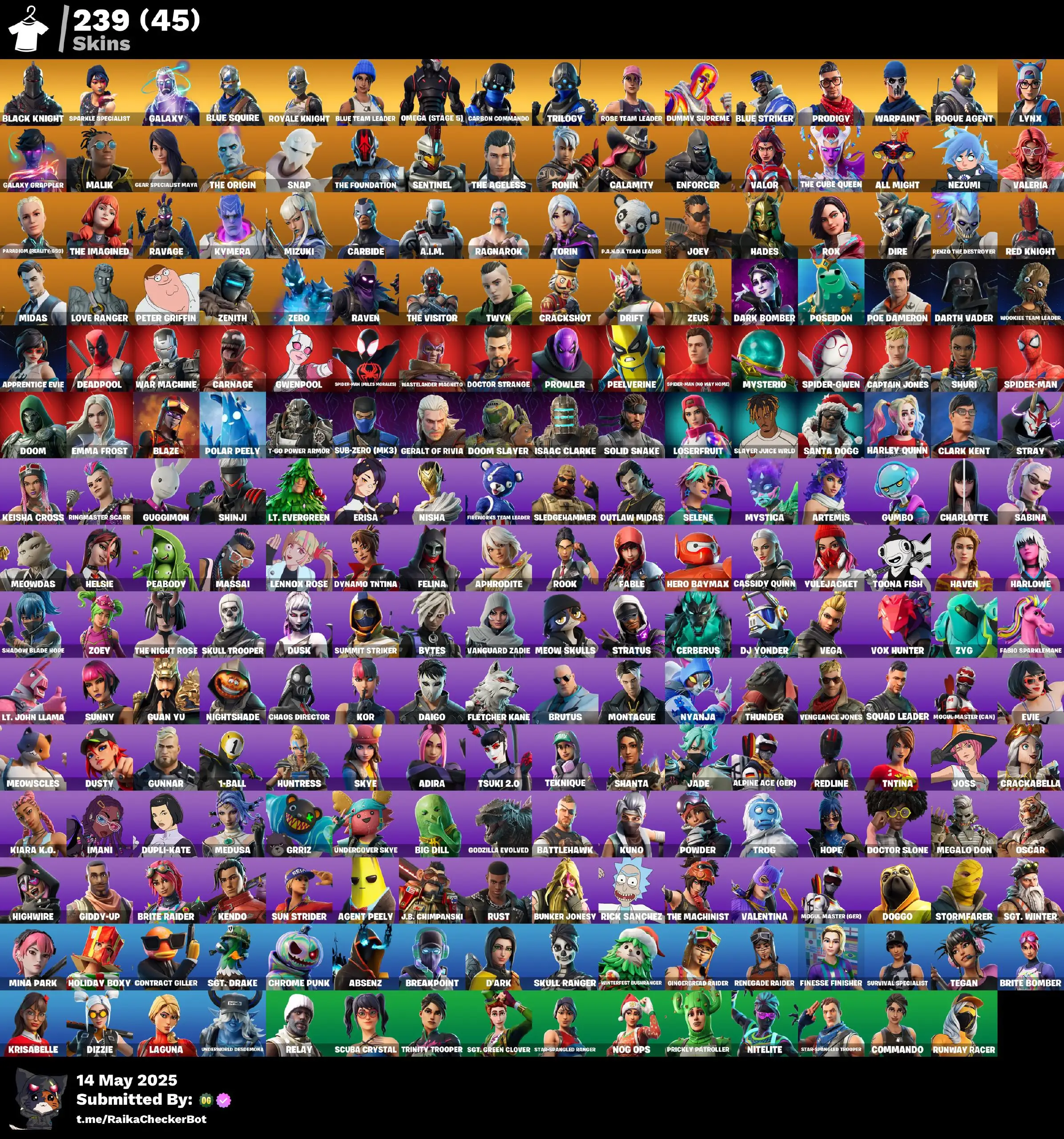 👑 239 Skins · Black Knight & Galaxy · OG STW · 3545 VB 🔥