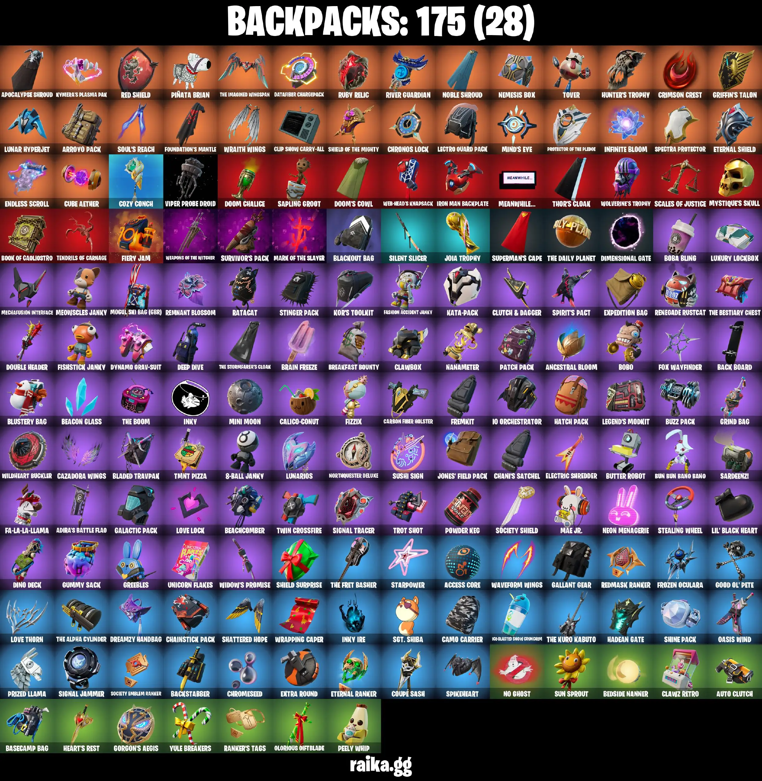 [PC/PSN/XB] 170 Stacked skins | Shady Doggo | Reaper | Laugh it up| Candy Axe | Lara Croft | Recon Expert | Yellow jacket | Kor| 750 VB