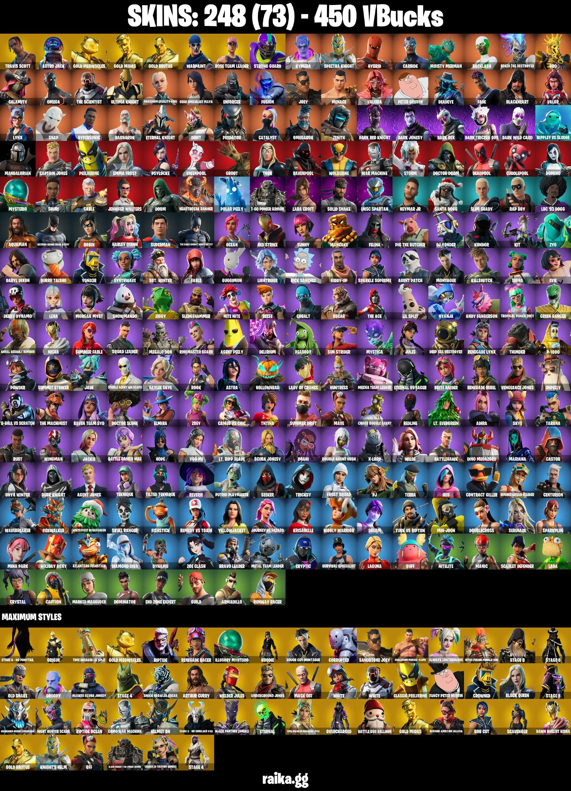 [PC/XBOX] 248 skins | Travis Scott | OG STW | Astro Jack | Gold Midas | Gold Brutus | Gold Meowscles | Backlash | Calamity | Enforcer