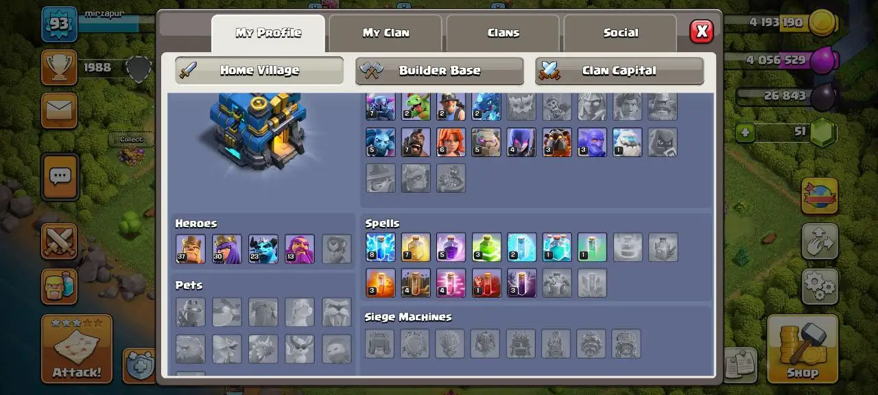 [#1311] SEMI-MAX TH 12 | 37-30-23-13 HEROES | SOME MAGIC ITEMS | FREE RENAME | INSTANT DELIVERY