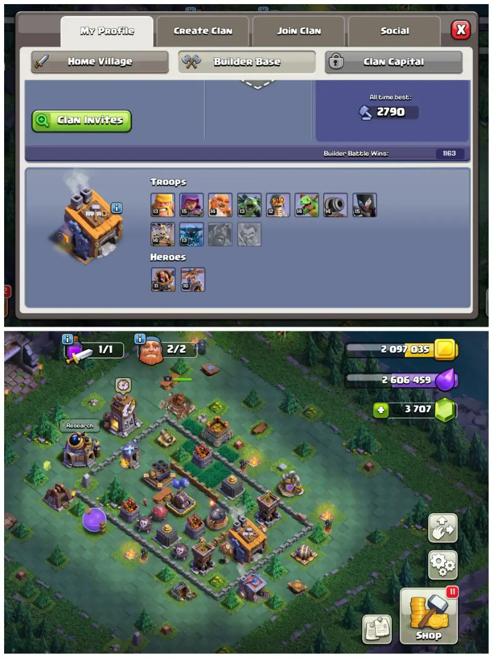 DONATION TH12|3960 GEMS |STACKED 5K RAID MEDALS 775 CWL MEDALS |FREE RENAME | HEROES 56-42-33-37| INSTANT DELIVERY