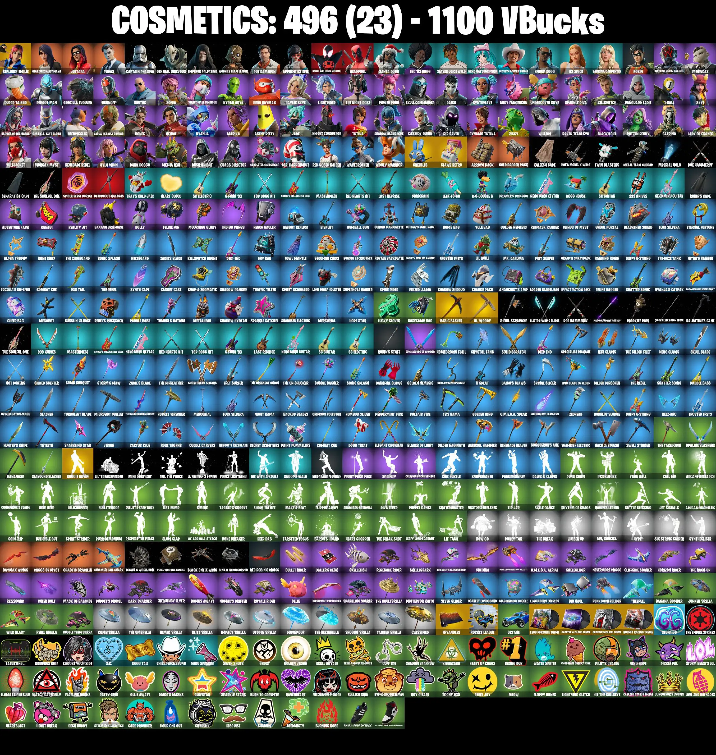 [PC/PSN/XBOX] 82 skins | Explorer Emilie | Greebles | Clawz Retro | Basic Basher | Ol' Woody | Boogie Down | Gear Specialist Maya | Joltara | Midas