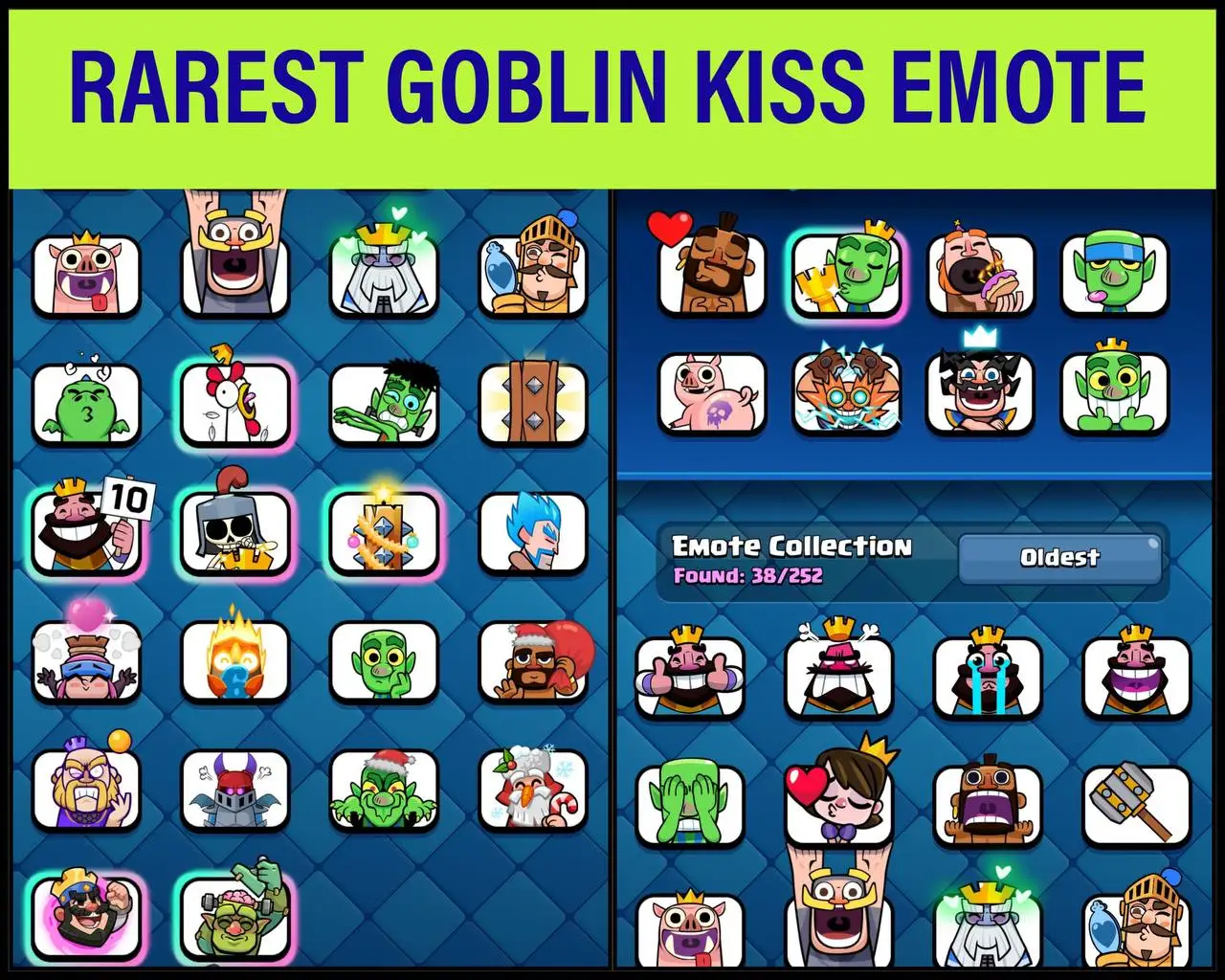 🔥RARE GOBLIN KISS EMOTE 👑 6-YR OLD 43 LVL ACC💥 3-EVO CARDS⭐16- MAX CARDS❤️6093-TROPHIES🏆KT-14💫 ARENA-17💥38 EMOTES🫧 8 TOWER SKINS🏵CHEAP👀INSTANT DELIVERY GUARANTEED🚚✅