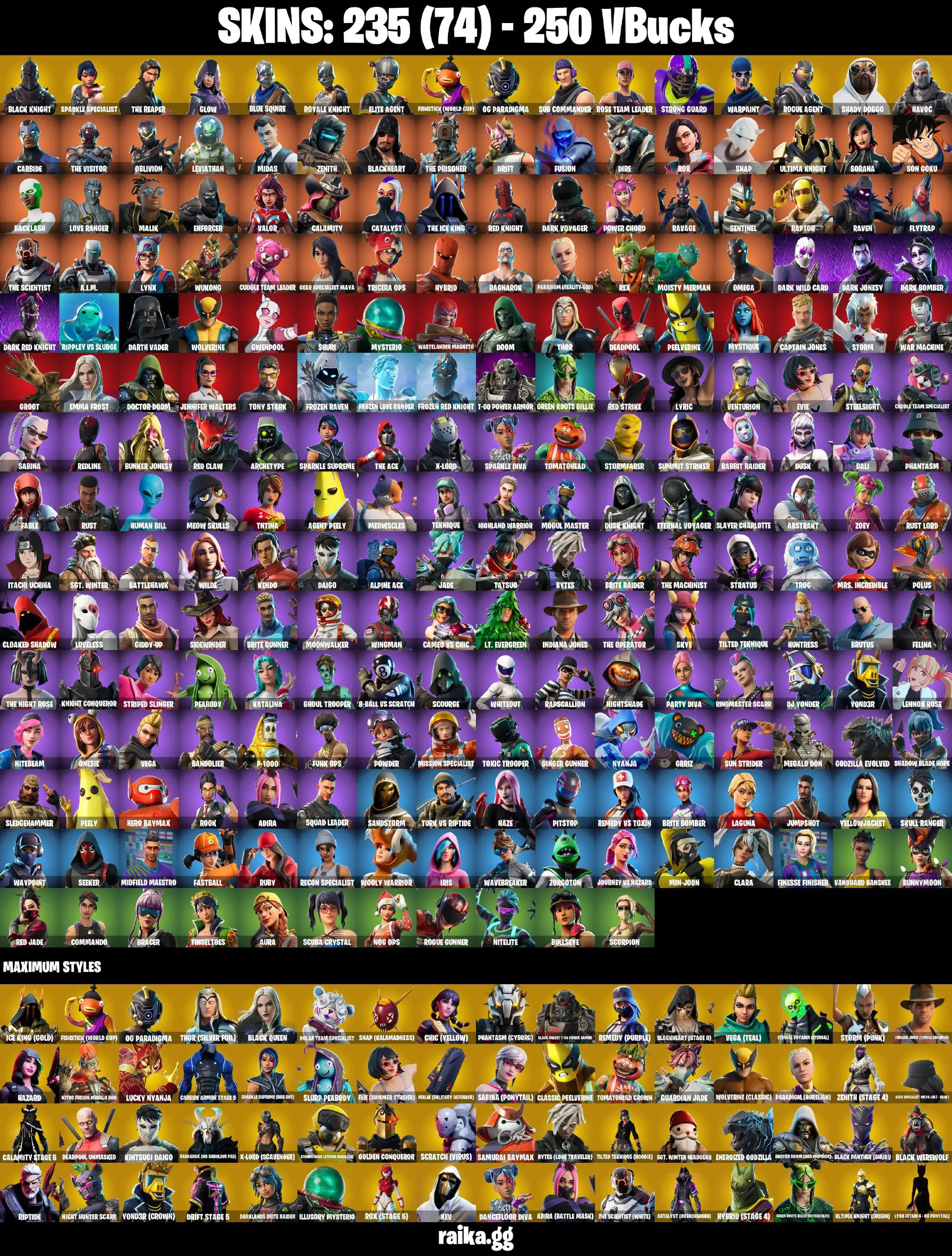 PC/XBOX 234 skins | Black Knight | Glow | Sparkle Specialist | The Reaper | Floss | Blue Squire | Royale Knight | Elite Agent Take The L