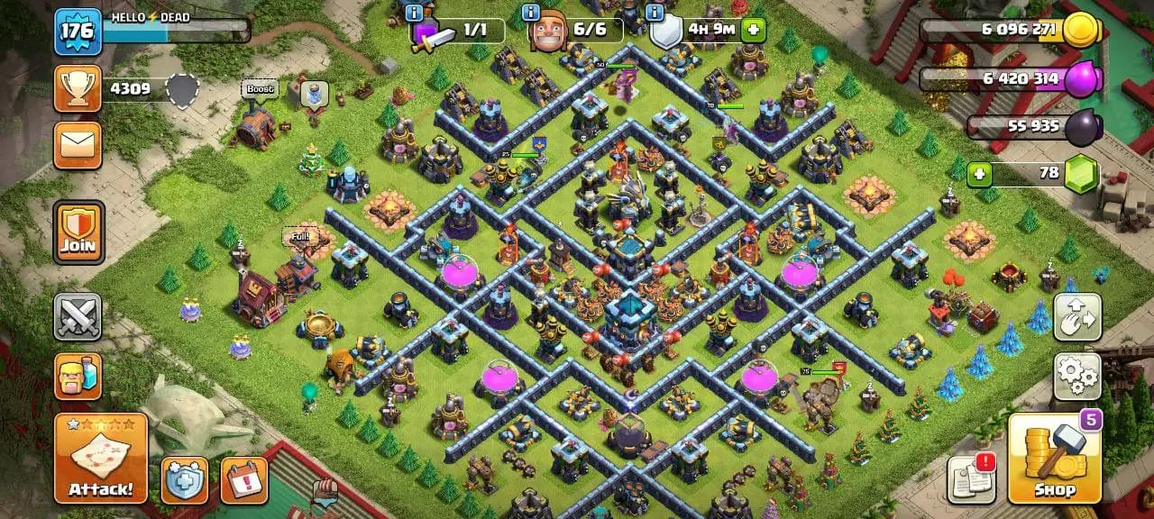 [#648] [PREMIUM] MAX TH 13 | 75-70-46-50-25 HEROES |EPIC JUNGLE SCENERY | BEST EQUIPMENT | 5 HEROES SKIN |  INSTANT DELIVERY