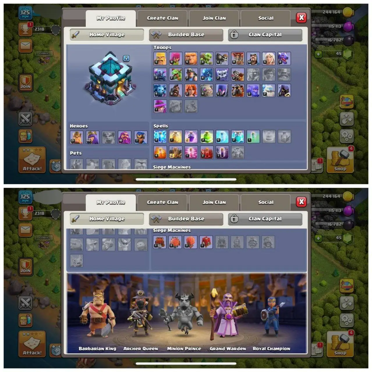 {CRAZY ACCOUNT} TH13 SEMI MAX⚡️XP-125⚡️HERO 21-60-18-7⚡️ BLUE WALLS⚡️OP LAB⚡️INSTANT DELIVERY 🚚