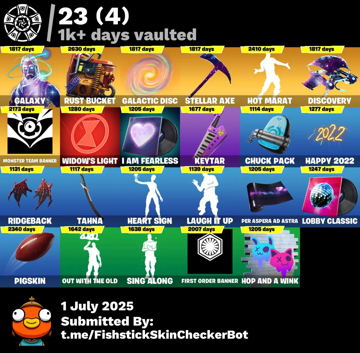 243 Skins  · OG STW | Galaxy, Aerial Assault Bomber, Rose Team Leader, Peter Griffin & More