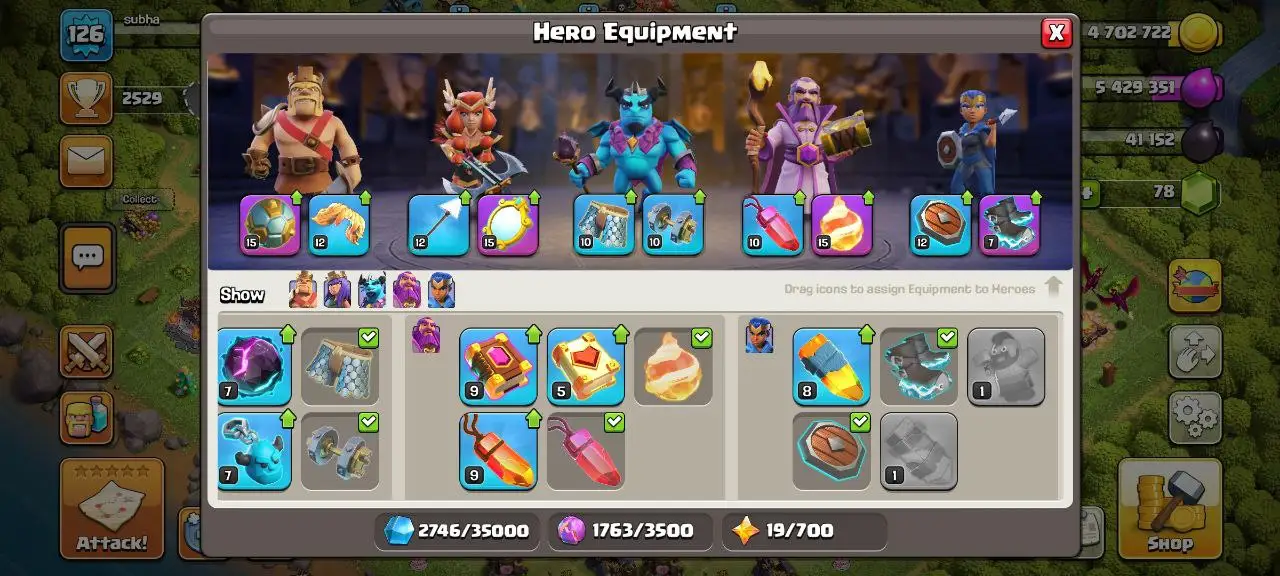 [#1320] SEMI-MAX TH 13 | 51-50-36-26-15 HEROES | FREE RENAME | BEST EQUIPMENT | INSTANT DELIVERY