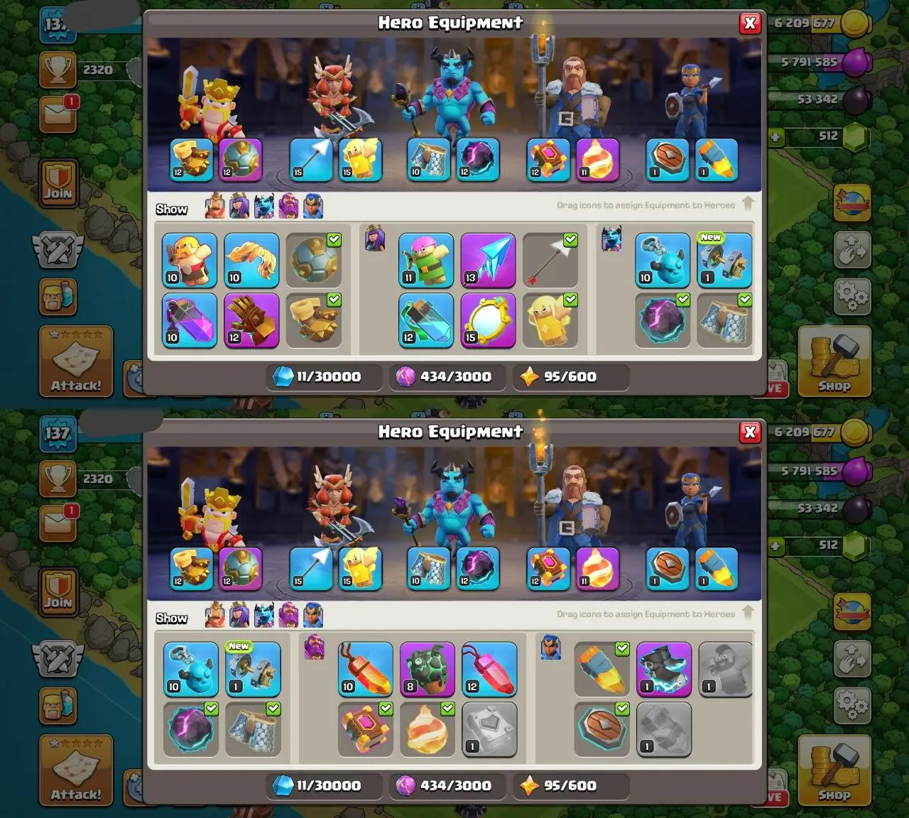 💎 TH13 FULL OVERLOADED ACC 💎 | 7 EPIC EQUIPS | 24 EQUIPS 🛠 | HEROES 61-64-42-40-2 👑 | MAGIC ITEMS 💰 | 500 RENAME ✅ | FAST DELIVERY 🚀
