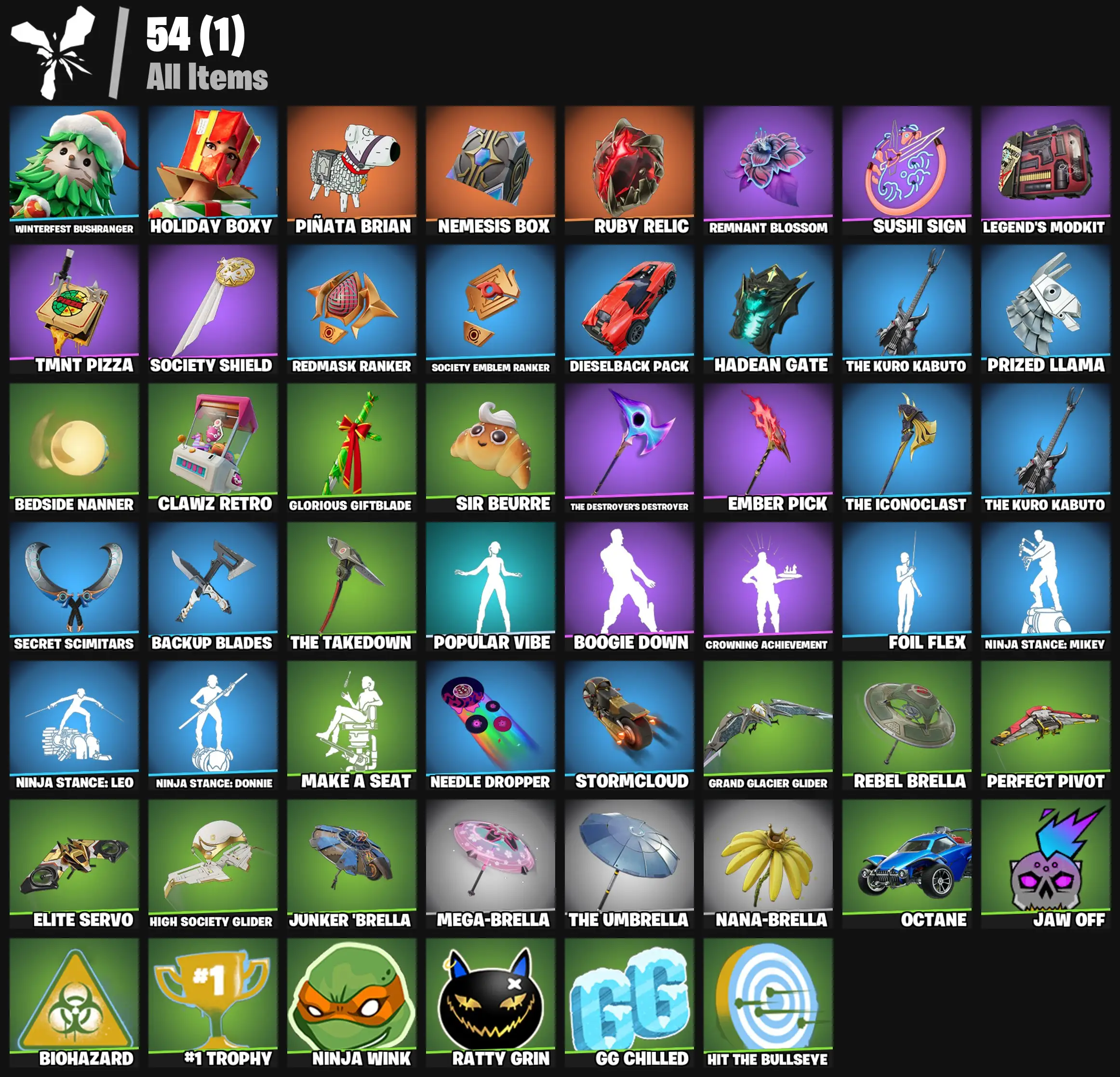 [PC/PSN/XBOX] 2 skins | Winterfest Bushranger | Holiday Boxy | Piñata Brian | Nemesis Box | Ruby Relic | Remnant Blossom | Sushi Sign | 100 VB