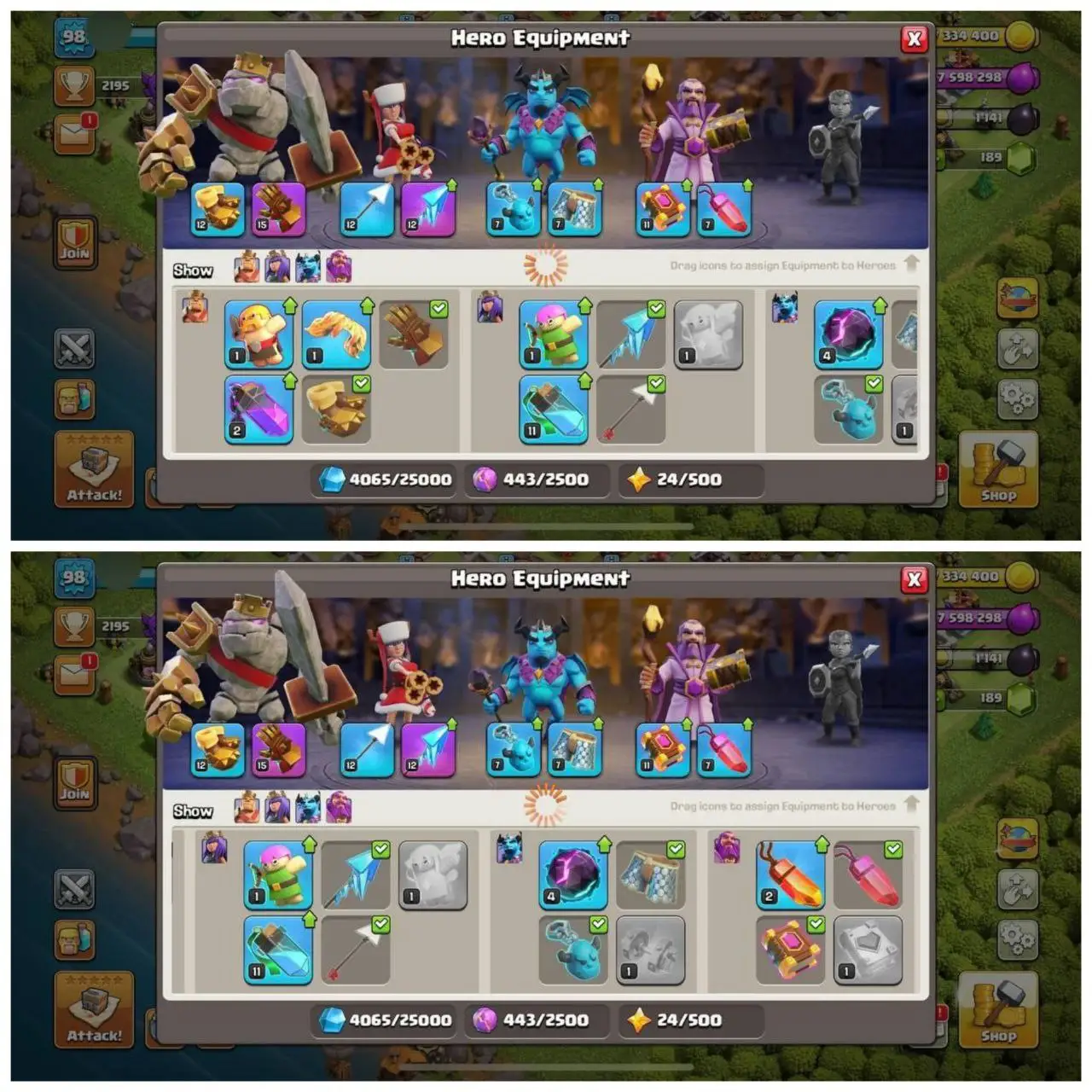{STRONG ACCOUNT} TH11 NEAR MAX⚡️2 EPIC EQUIPMENT⚡️XP- 98⚡️HERO 48-40-14-12⚡️MAX WALLS⚡️HEROES SKINS⚡️OP LAB ⚡️INSTANT DELIVERY 🚚