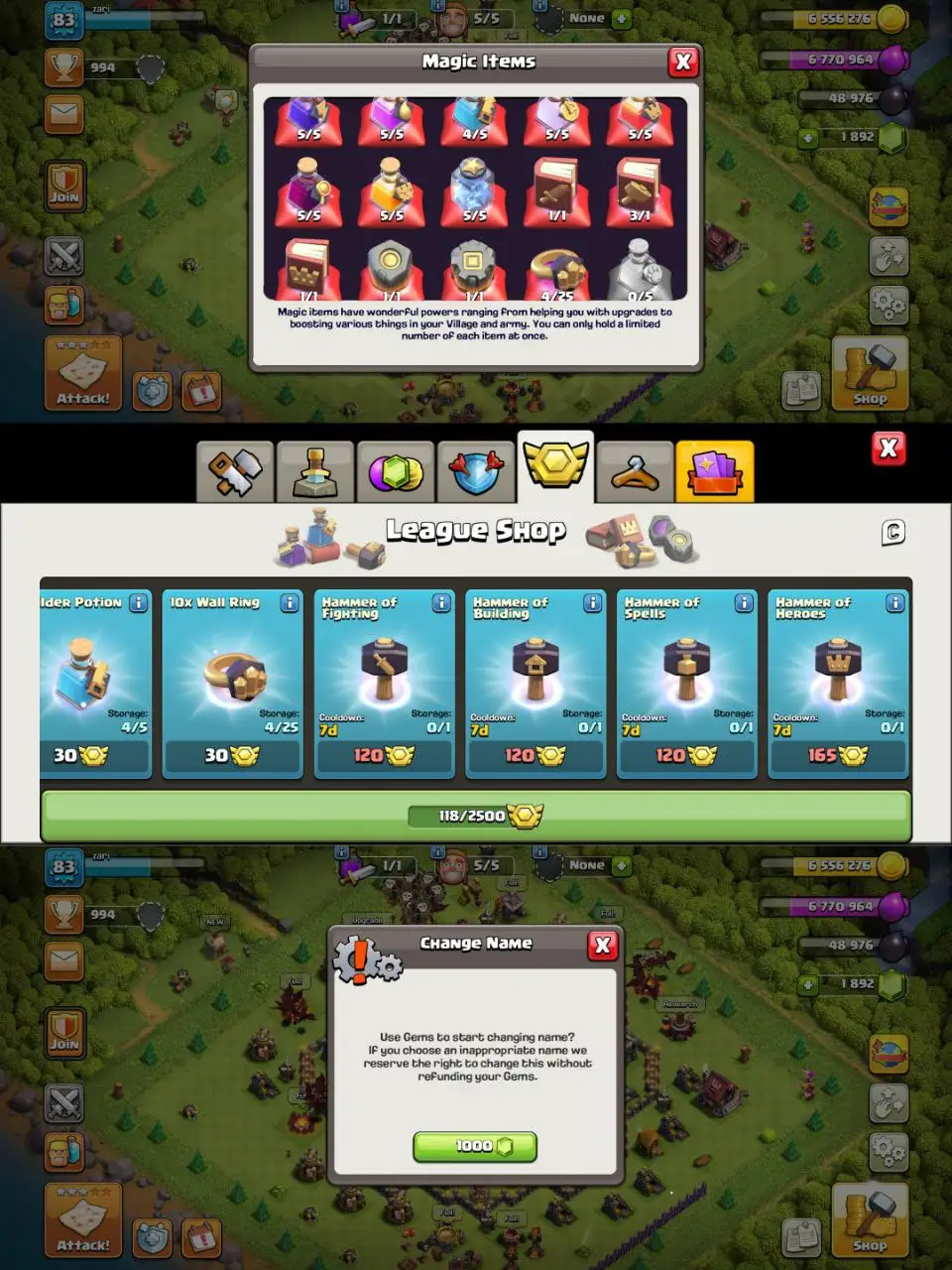 [#840] ALMOST MAX TH 10 | 30-37-8 HEROES | STACKED MAGIC ITEMS | 118 CWL MEDALS | 1000 RENAME | INSTANT DELIVERY