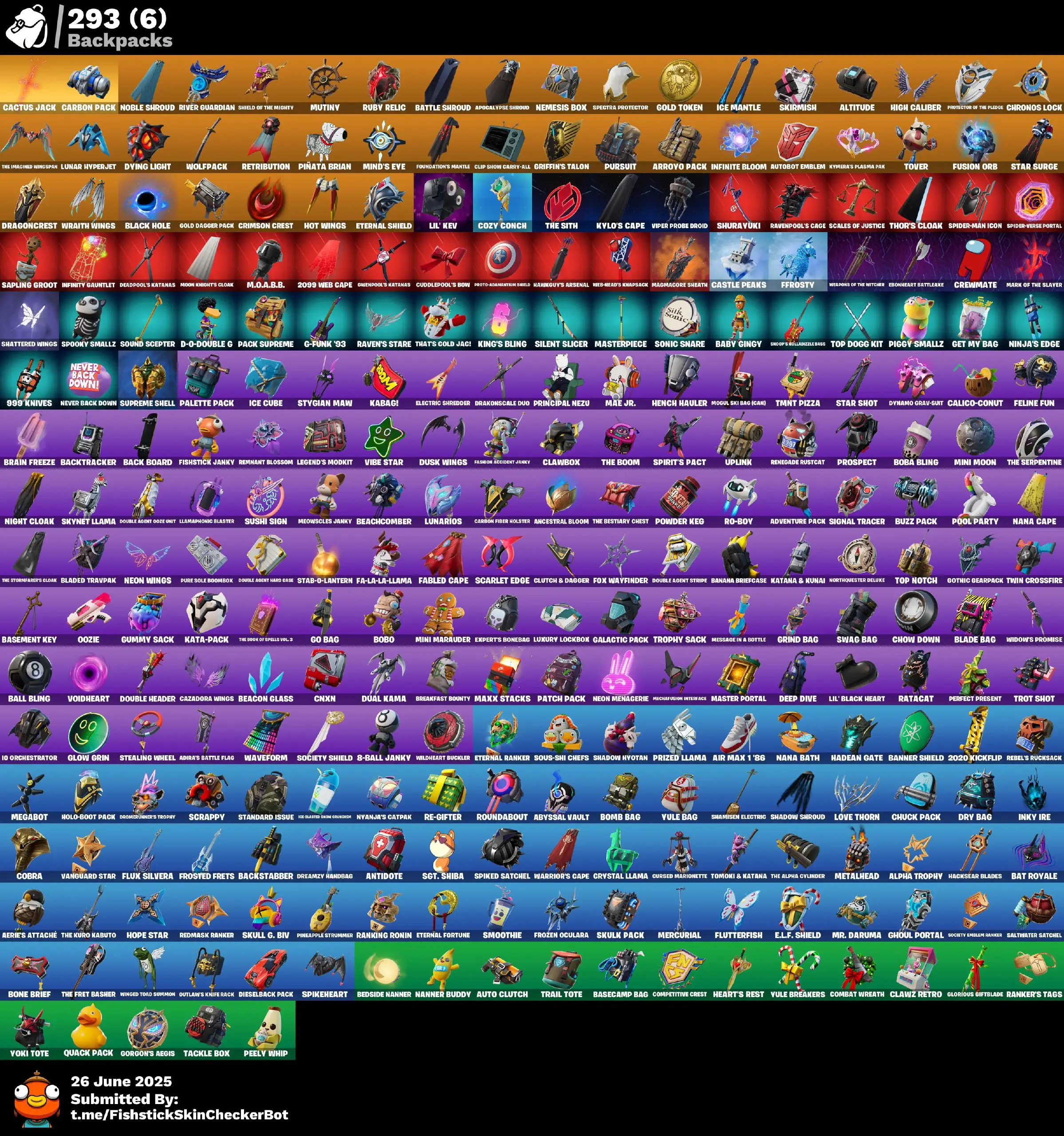 291 Skins · 74 Paid · Legendary Collection | Travis Scott, Renegade Raider, Peter Griffin, Gwenpool & More