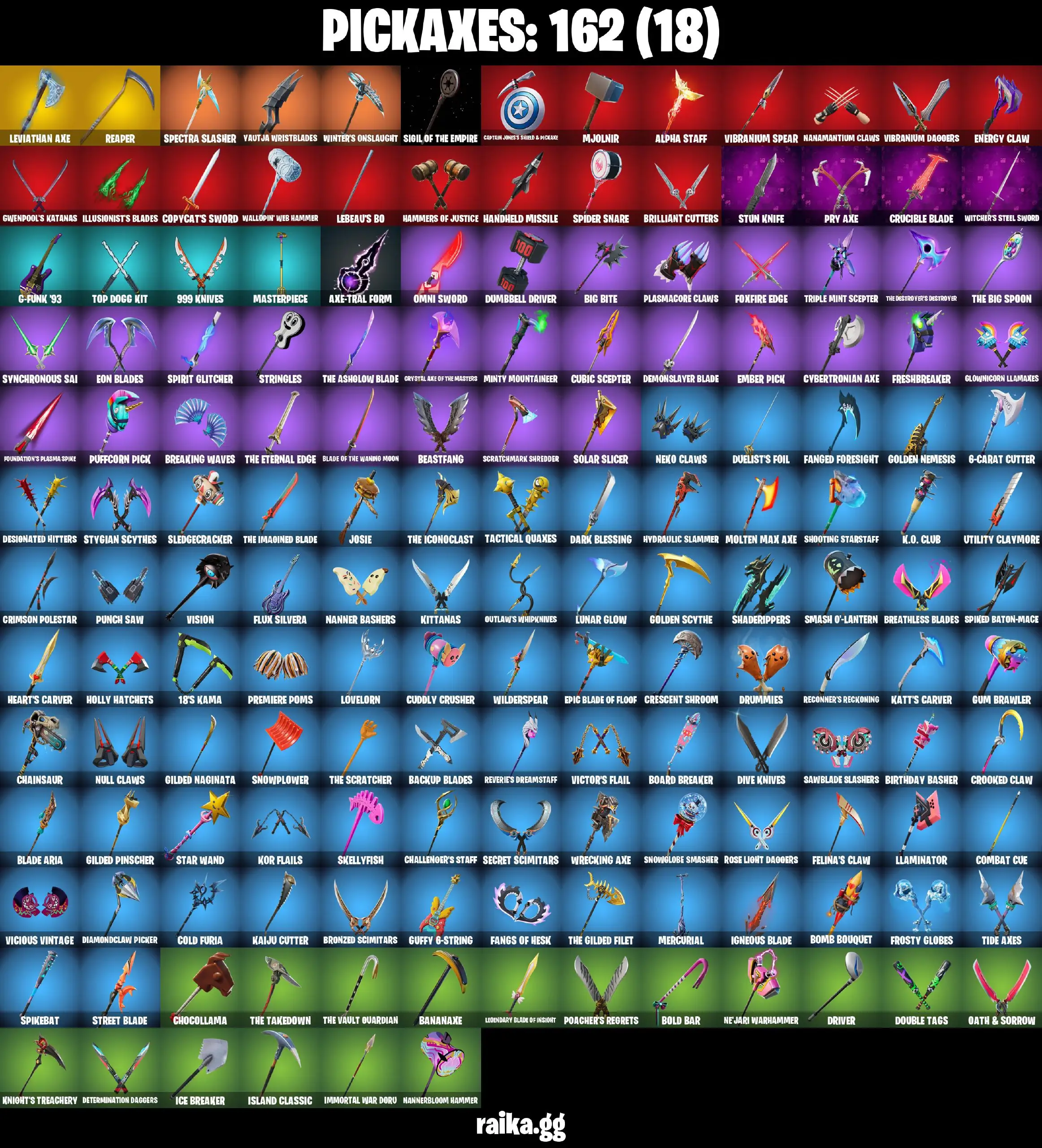 [PC/PSN/XBOX] 152 skins | Leviathan Axe | Spectra Knight | Alli | The Origin | The Ageless | Raz | Renzo the Destroyer | The Cube Queen | Fade