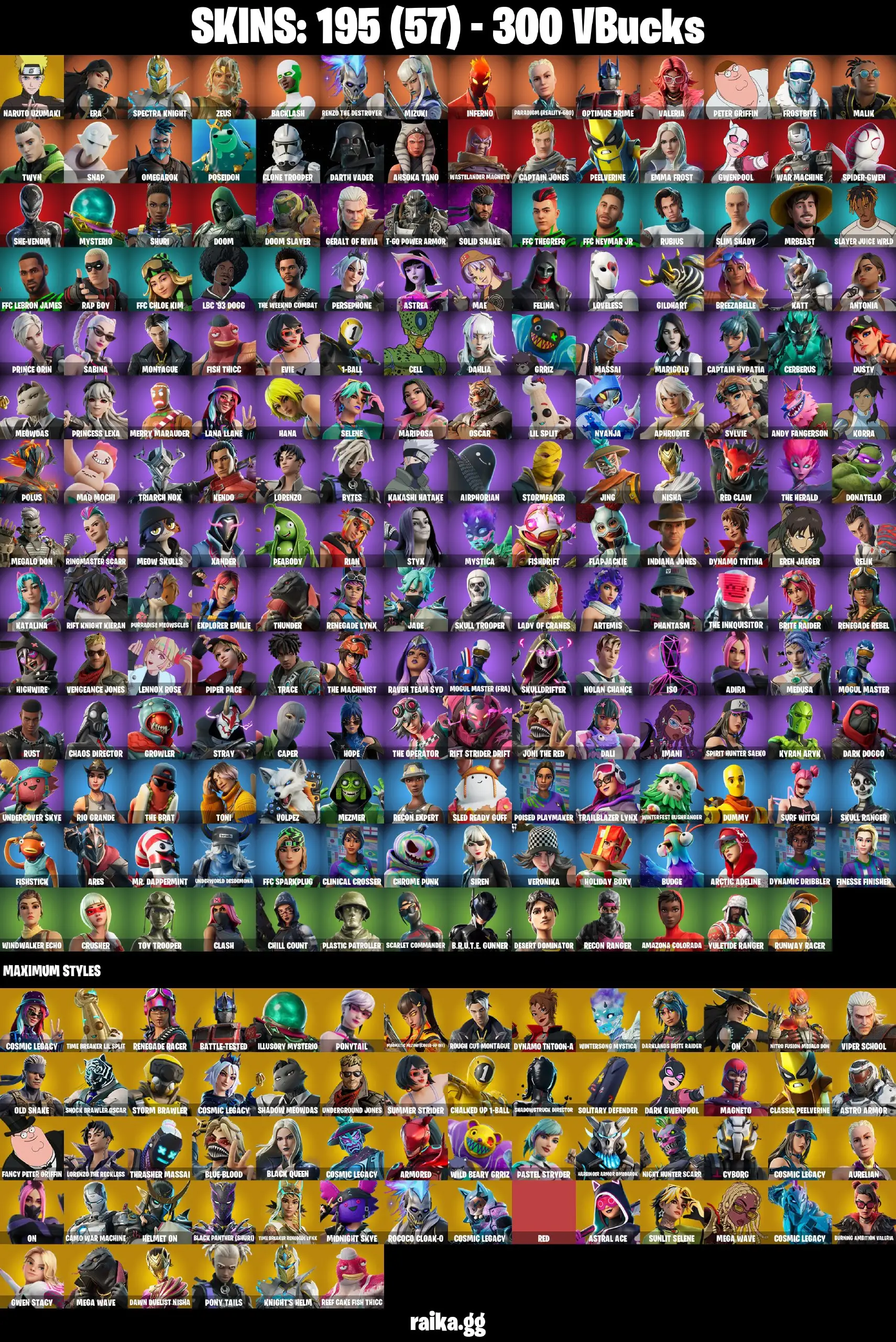 [PC/PSN/XBOX] FA 195 skins | Katalina | Zeus | Valeria | Mizuki | Era | Peter Griffin | Frostbite | Paradigm (Reality-659) | Omegarok | Twyn