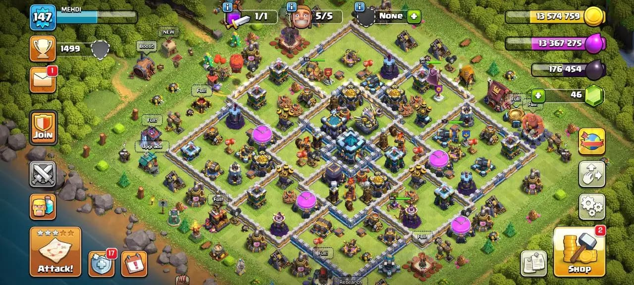 [#820] ALMOST MAX TH 13 DEFENCE | 59-66-34-39-7 HEROES | SOME MAGIC ITEMS | 236 CWL MEDALS | 500 RENAME | BEST EQUIPMENT | INSTANT DELIVERY